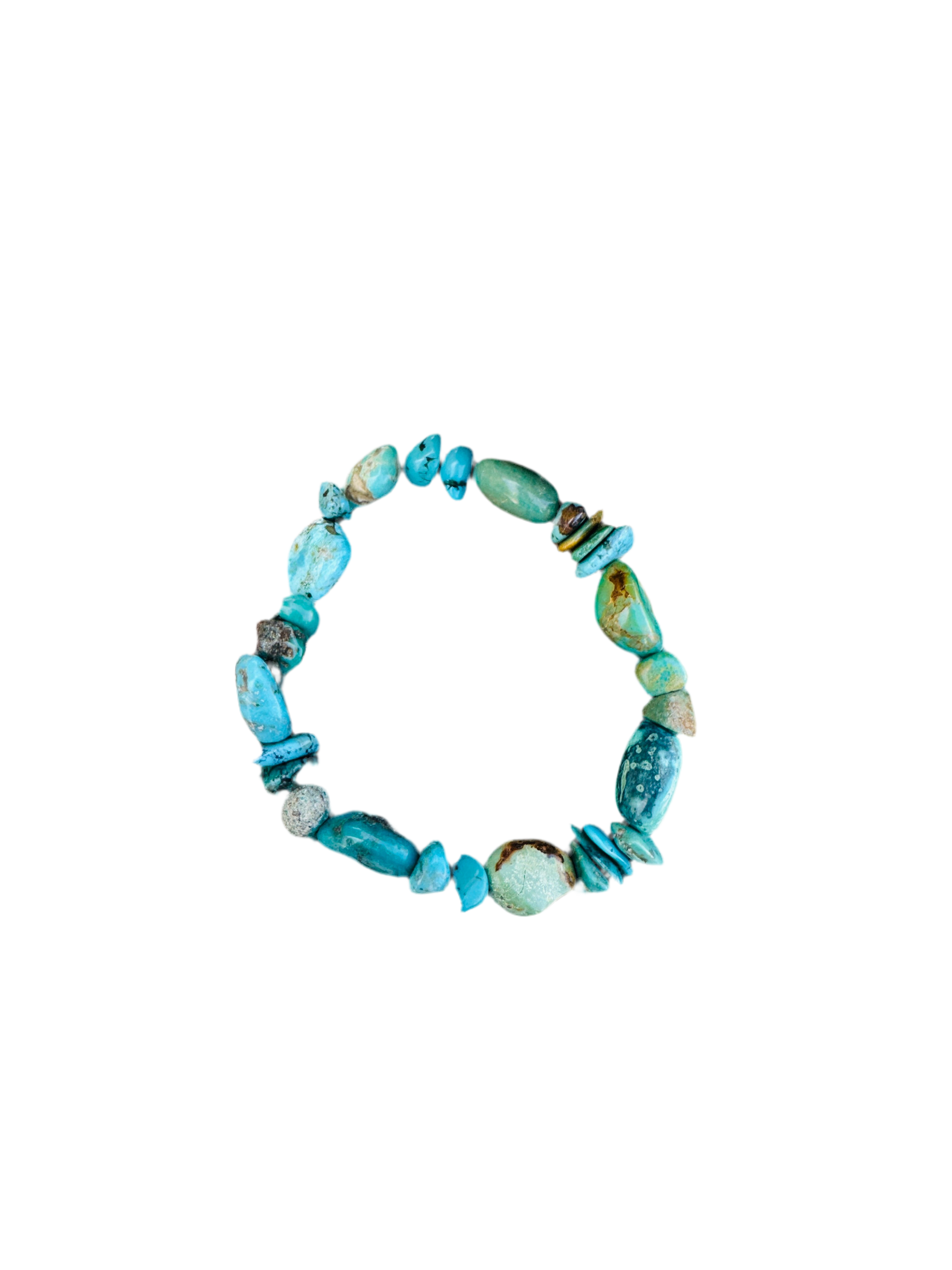 Handmade Kingman Turquoise Beaded Stretch Bracelet