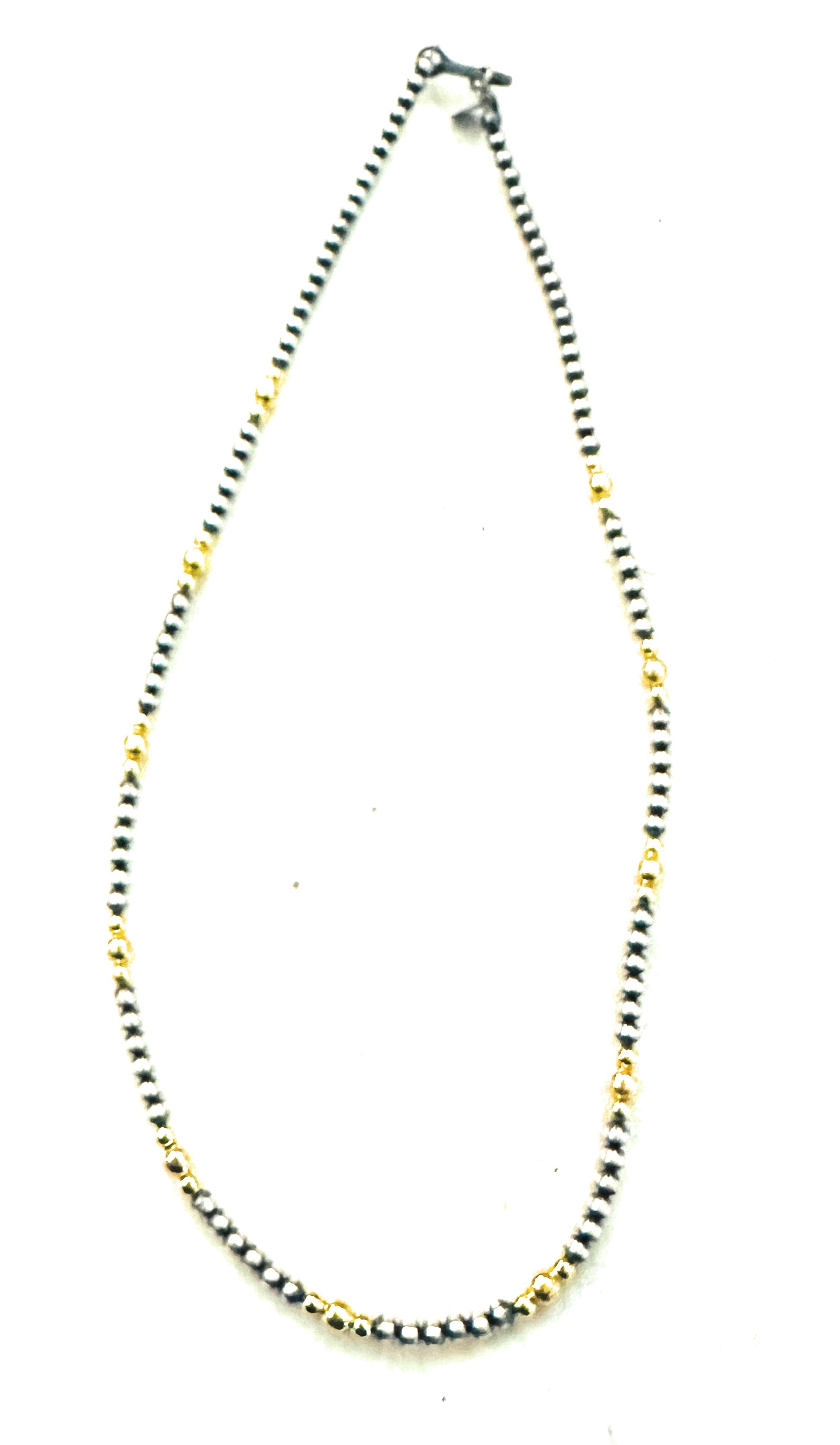 Sterling Silver & Gold Beaded Necklace