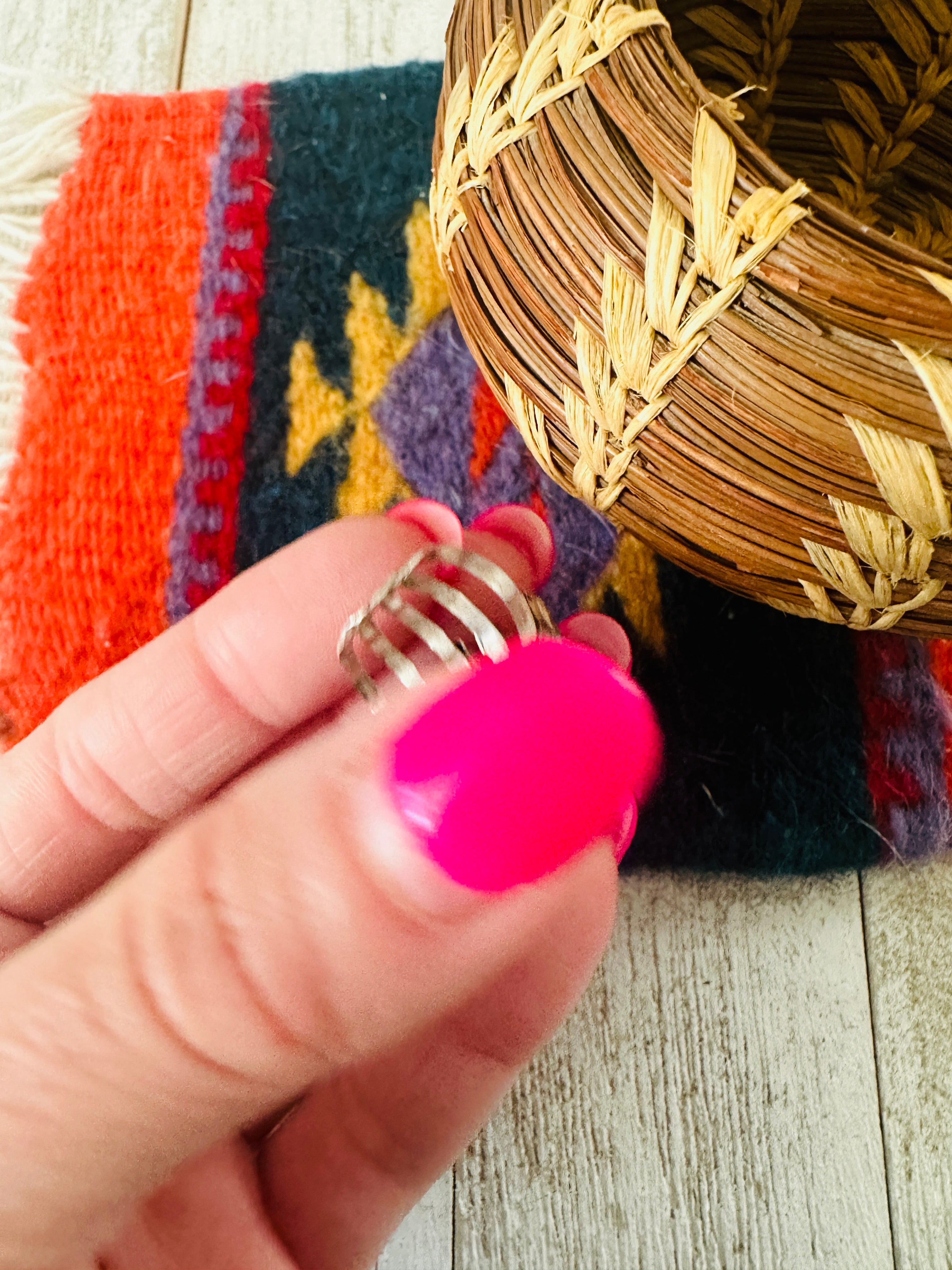 Handcrafted Sterling Silver & Turquoise 5 Stone Ear Cuff