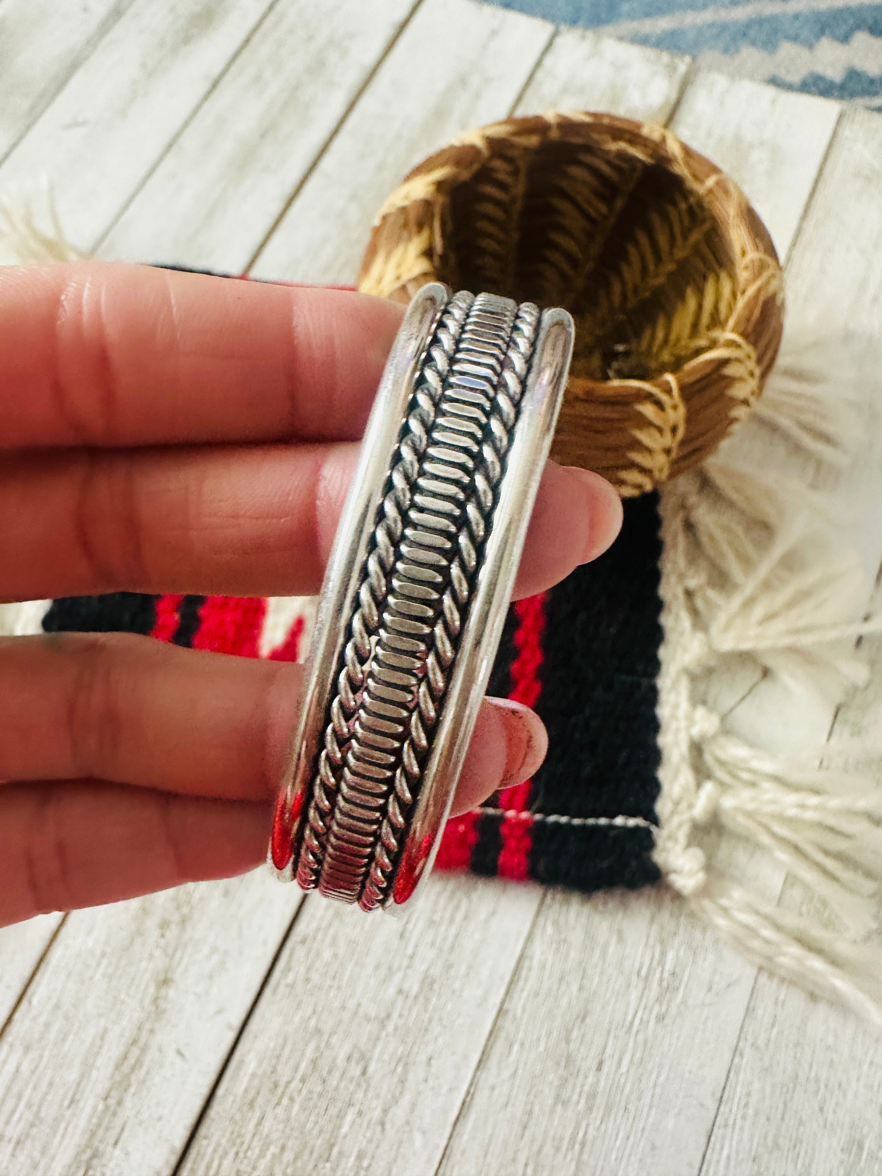 Handcrafted Twisted Sterling Silver Cuff Bracelet