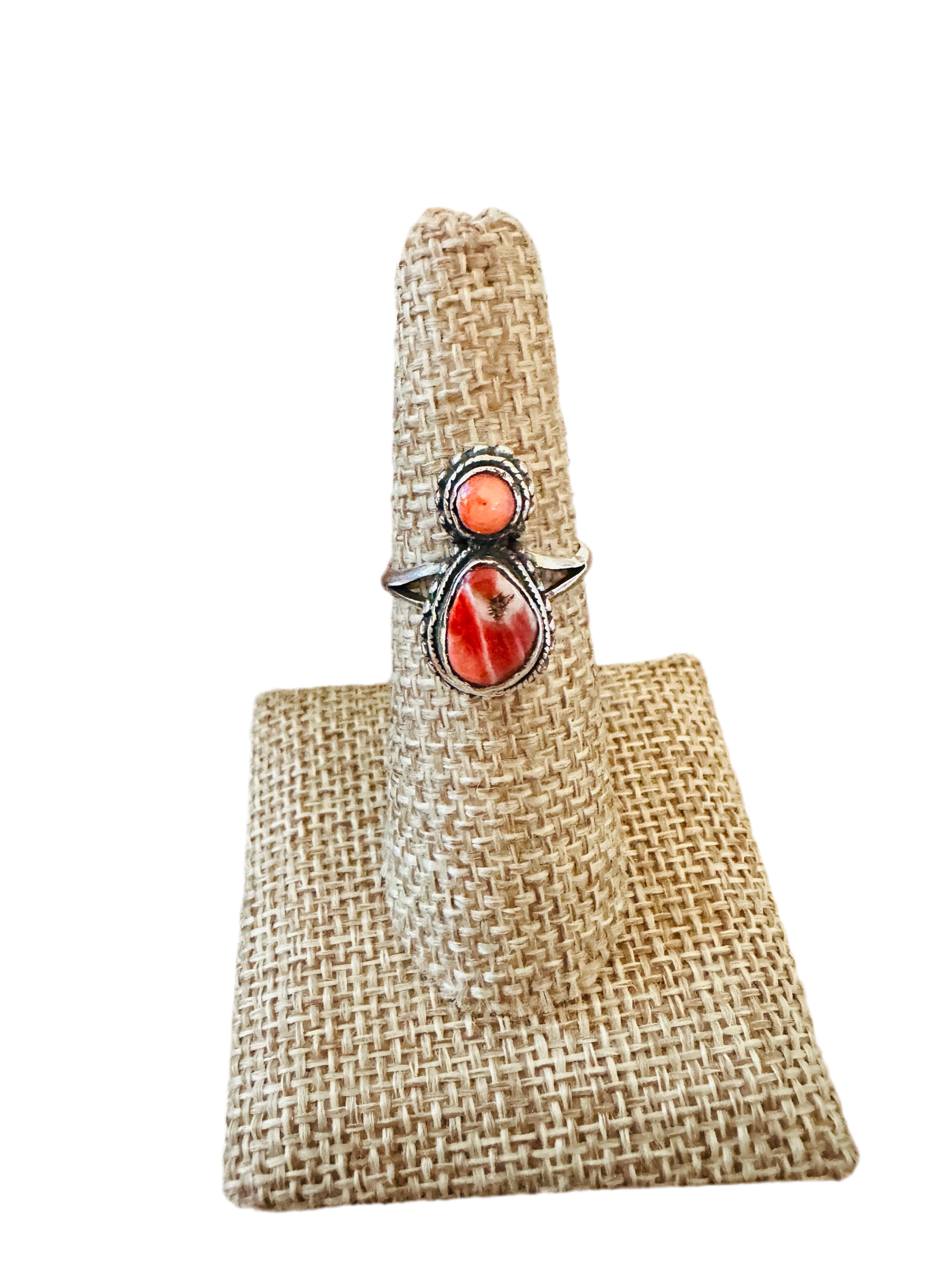 Handcrafted Old Pawn Sterling Silver & Spiny Ring Size 6.25