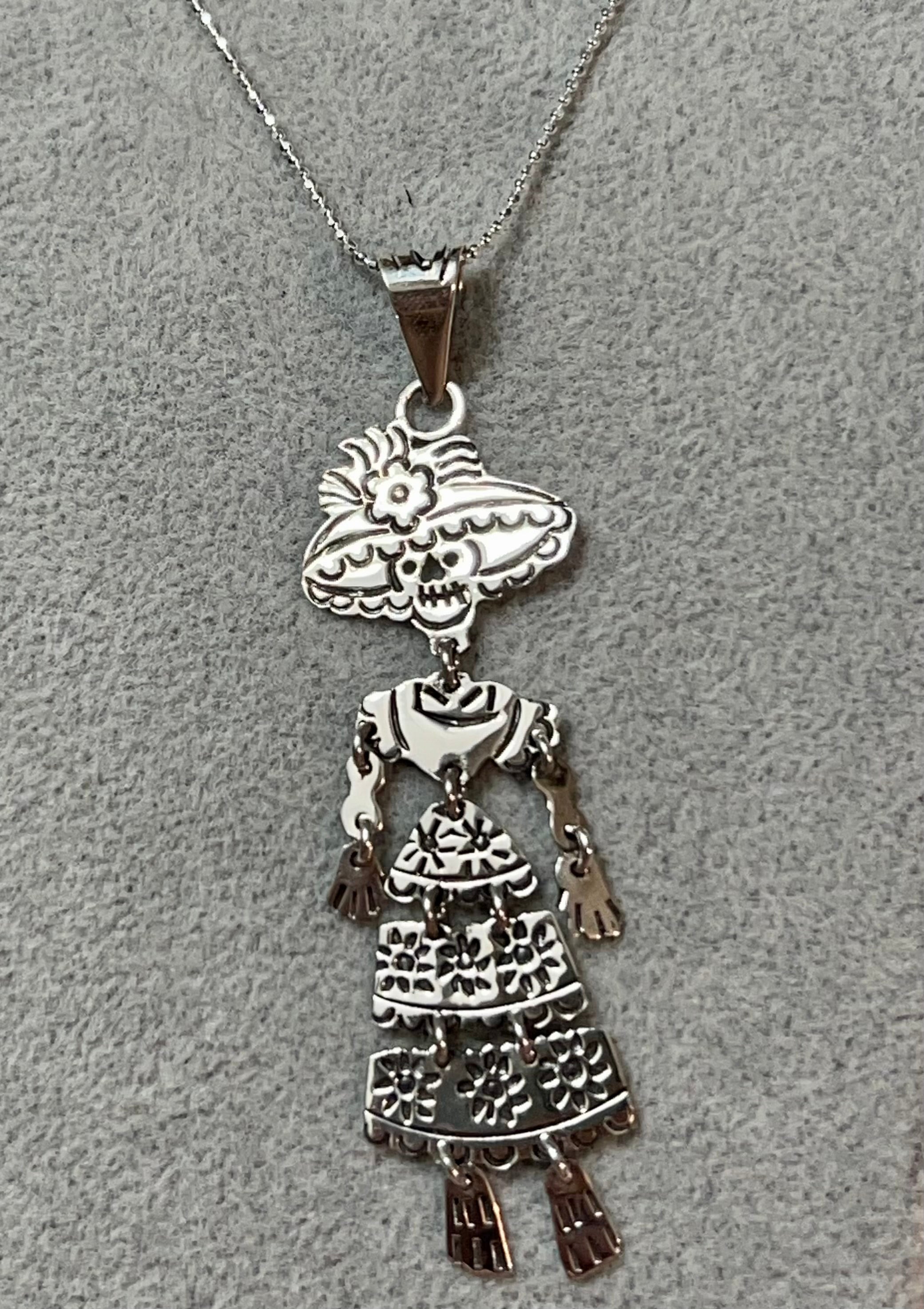 Hinged Catrina Sterling Silver Necklace
