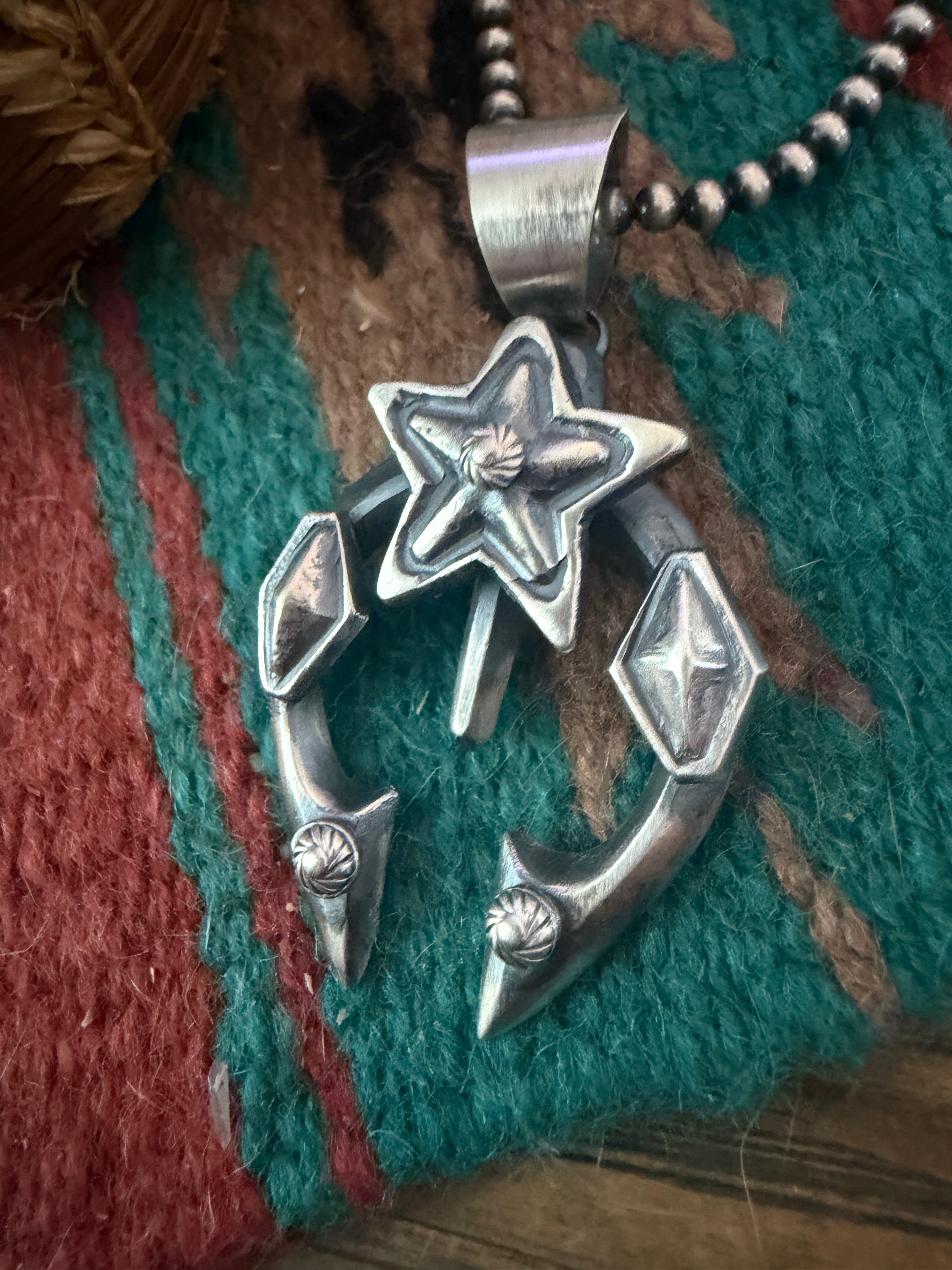 Handcrafted Sterling Silver Star Naja Pendant by Chimney Butte