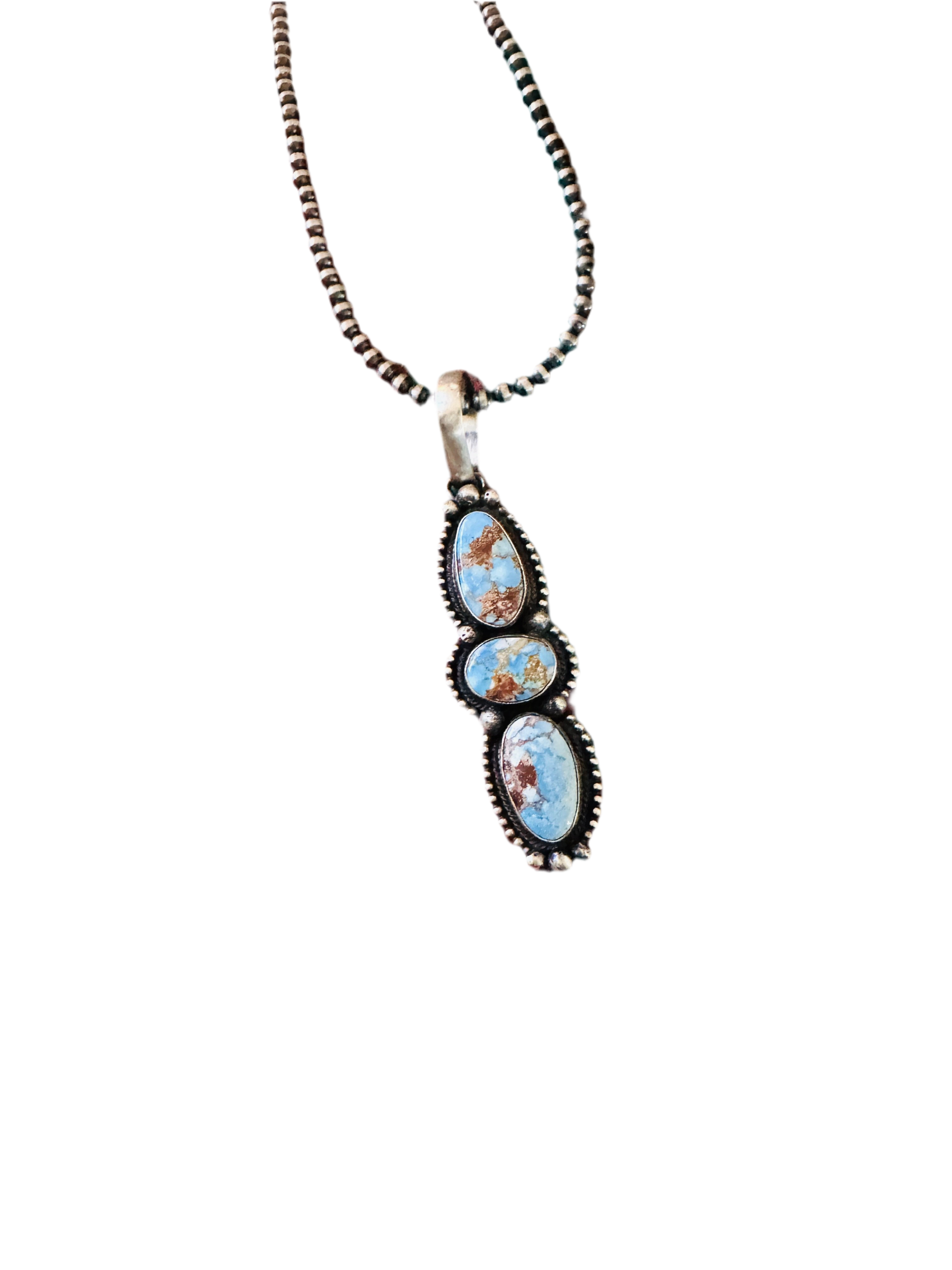 Handcrafted Golden Hills Turquoise & Sterling Silver Pendant
