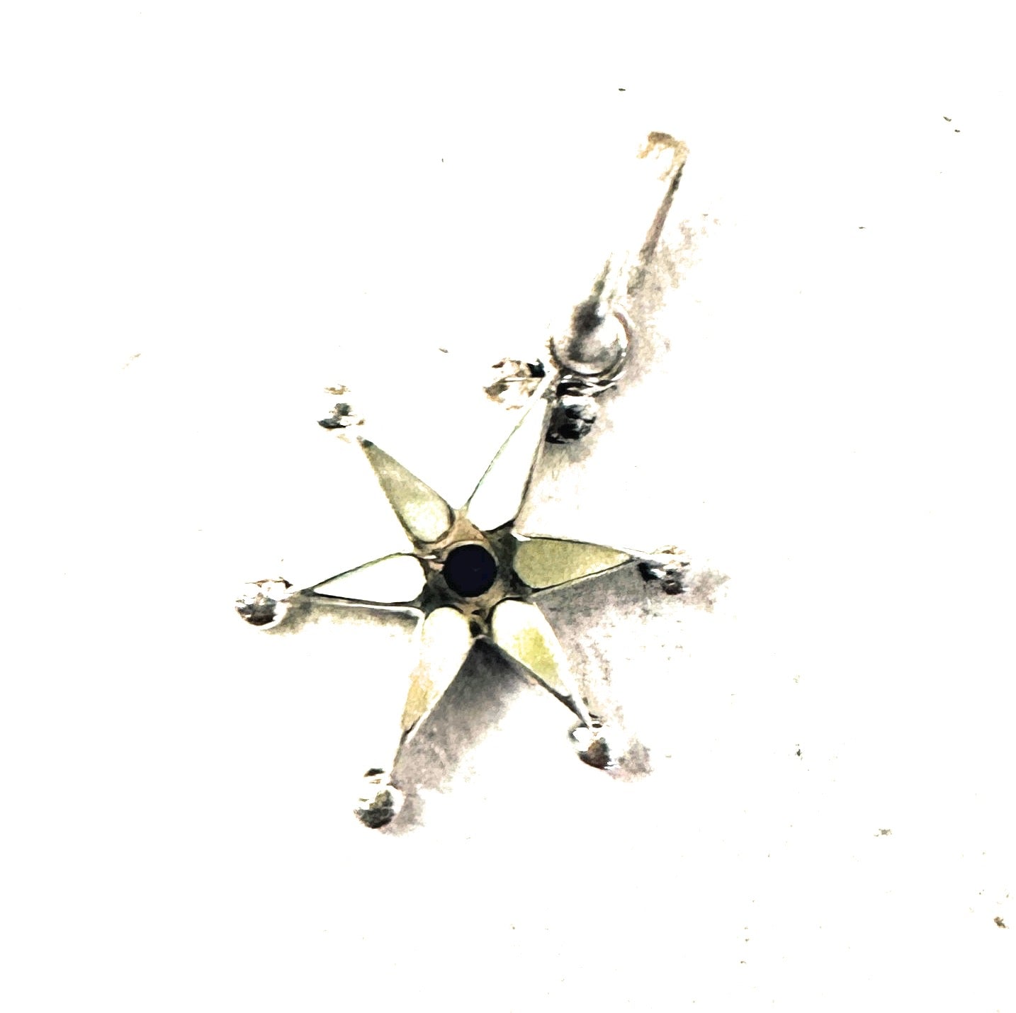 Handcrafted Sterling Silver, Mother of Pearl & Lapis Mini Star Pendant Signed