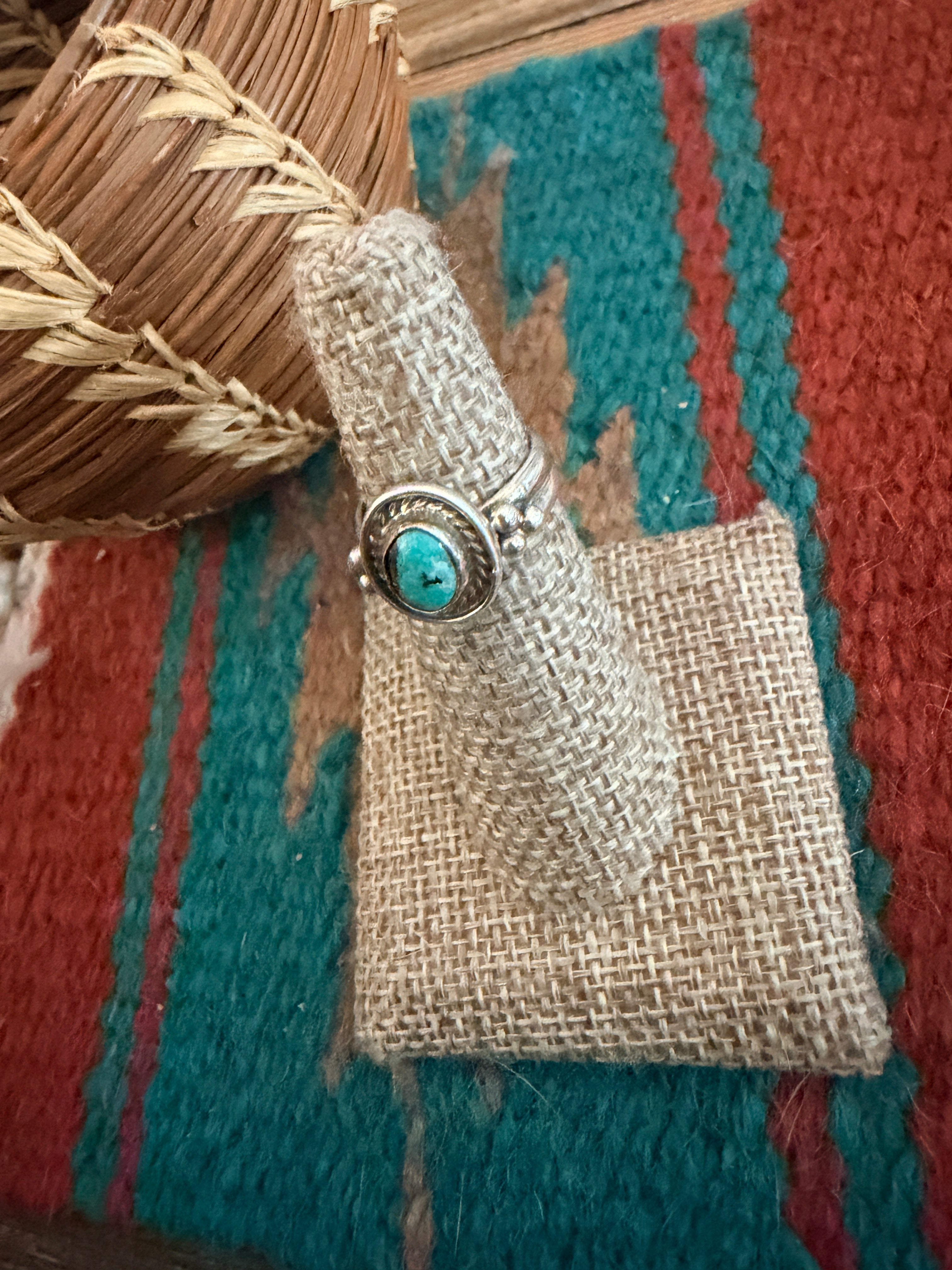 Handcrafted Turquoise & Sterling Silver Ring Size 5.25