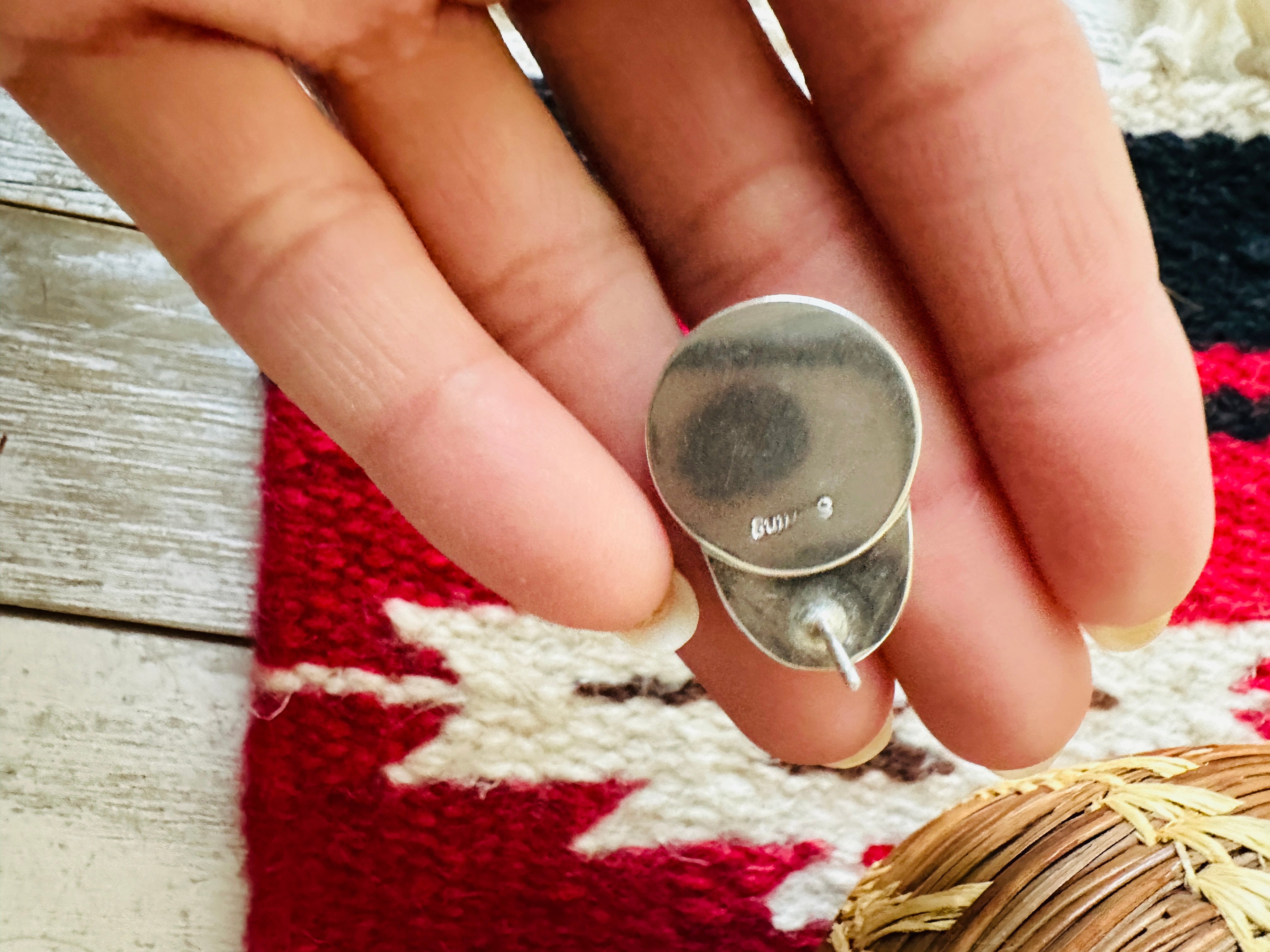 Handcrafted Turquoise & Sterling Silver Post Earrings