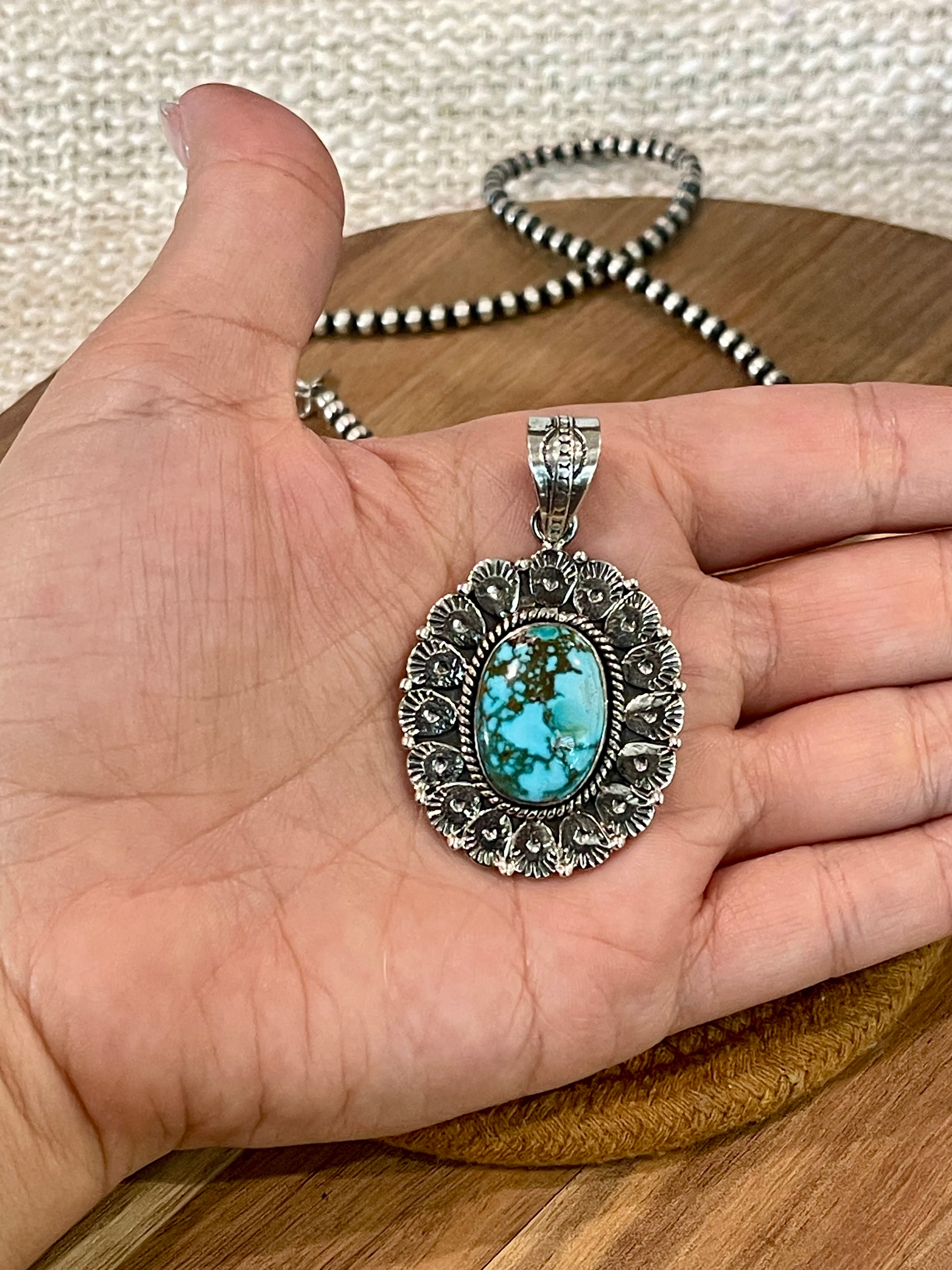 Handmade Sterling Silver & Sonoran Mountain Turquoise Pendant