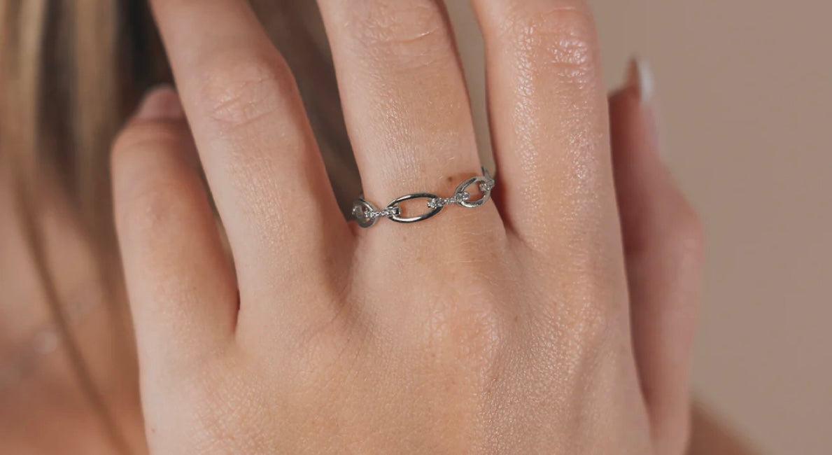 Sterling Silver Open Chain Link Ring