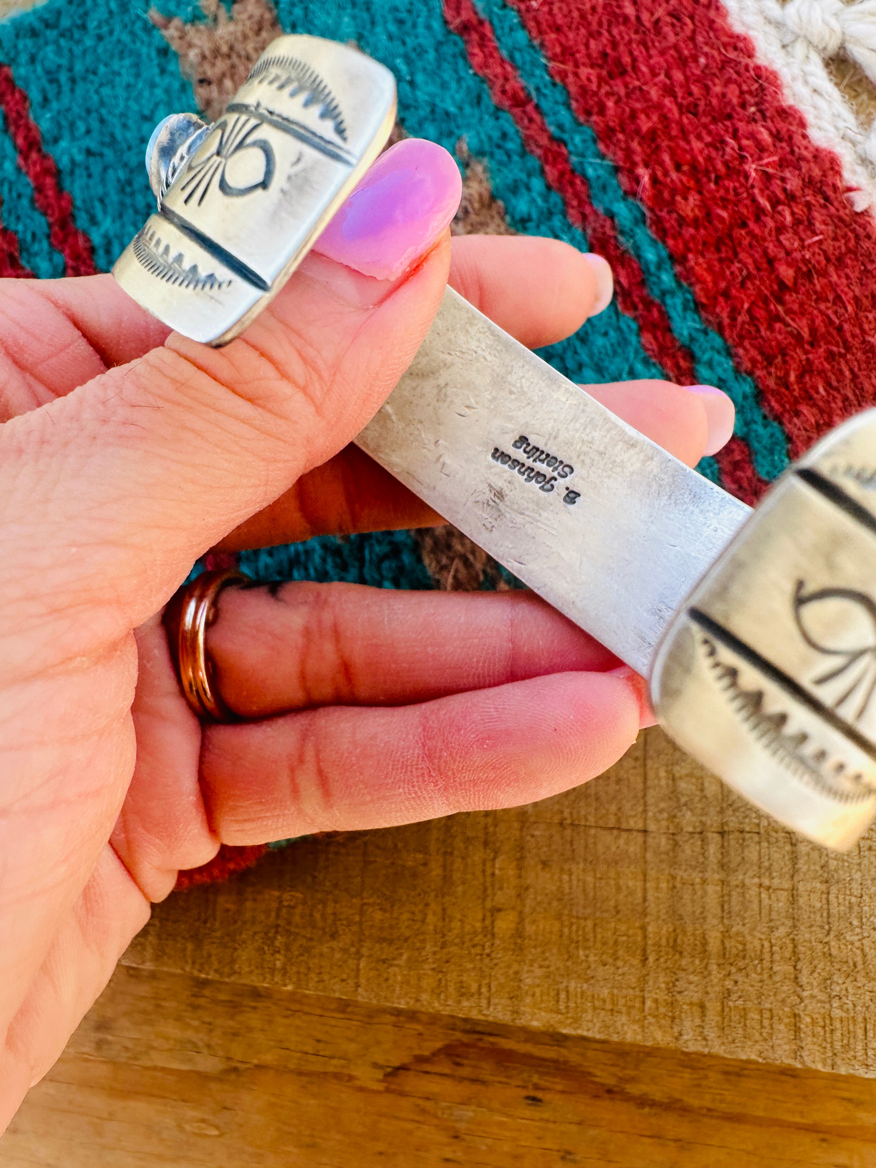 Handcrafted Golden Hills Turquoise & Sterling Silver Cuff Bracelet /