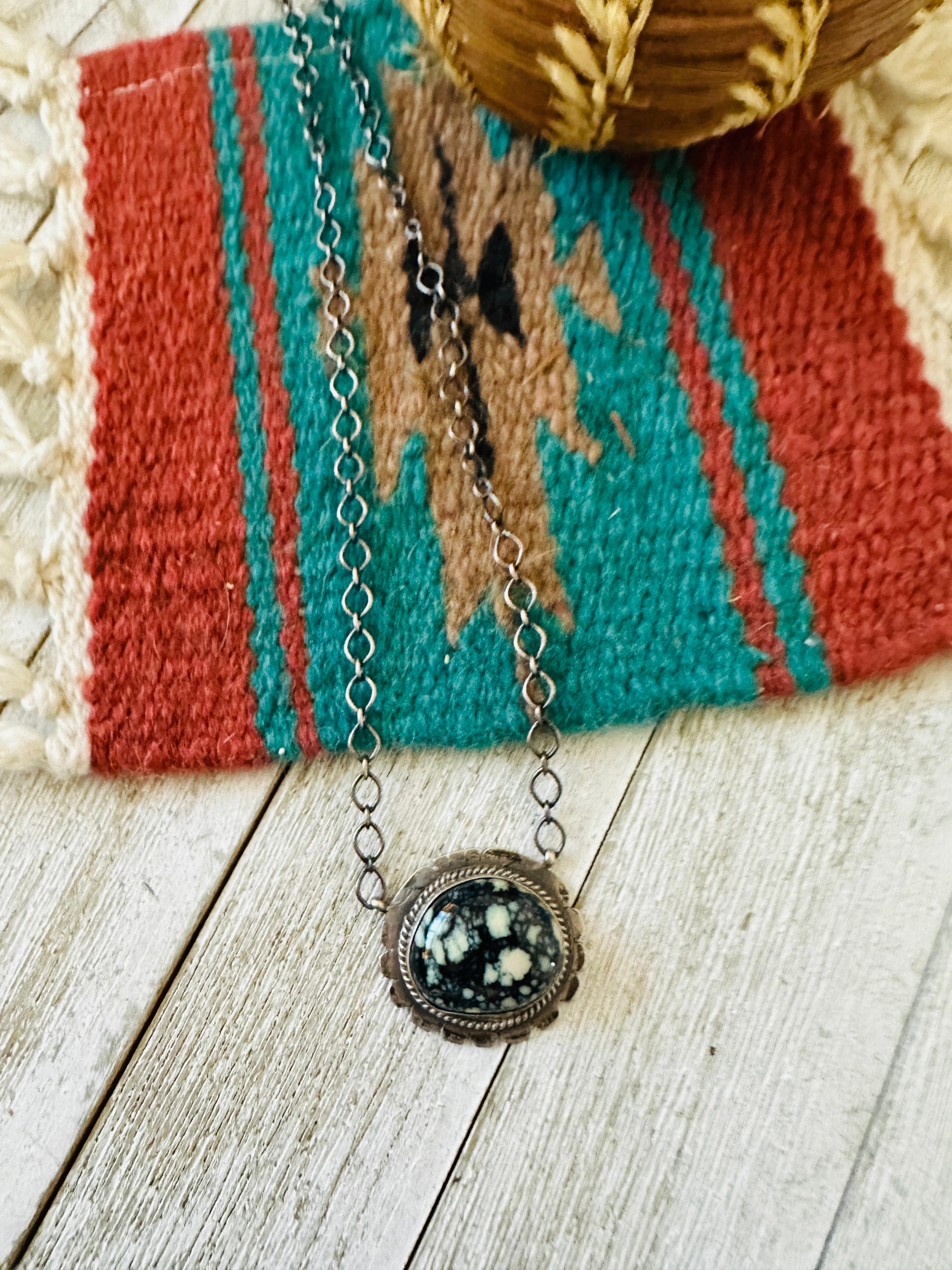 Handcrafted Sterling Silver & Tibetan Turquoise Necklace