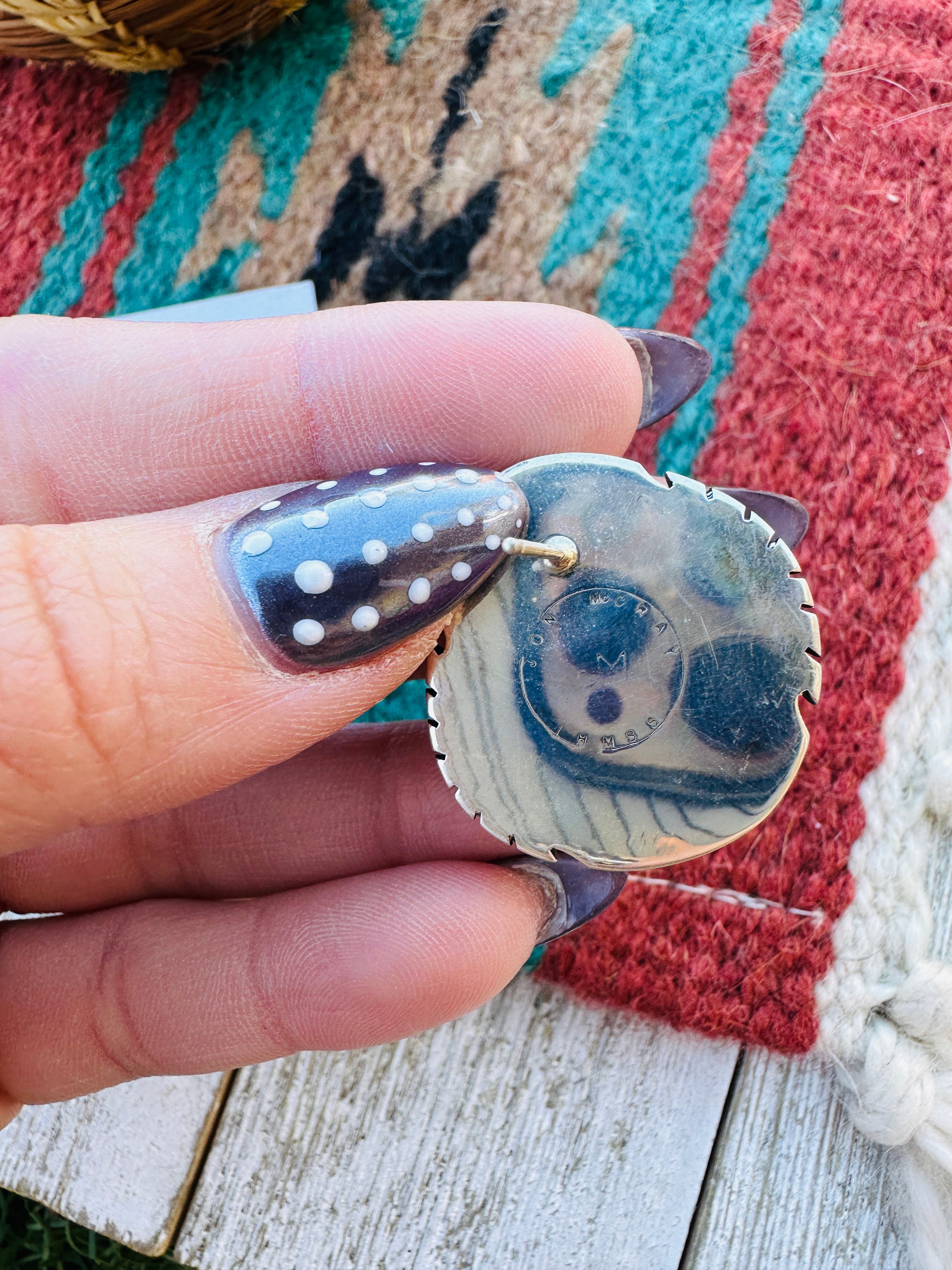 Handcrafted Ribbon Turquoise & Sterling Silver Post Earrings