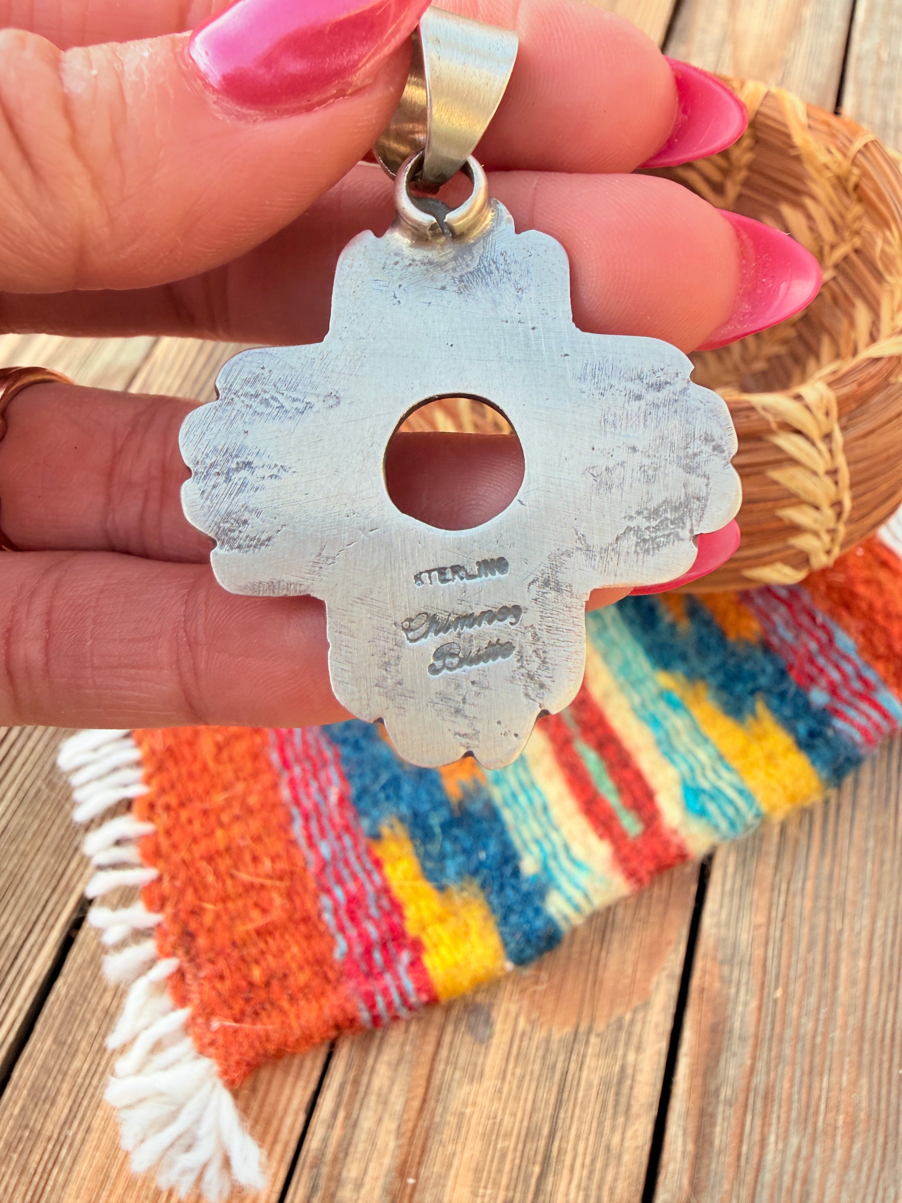Handcrafted Sterling Silver Zia Cross Pendant by Chimney Butte