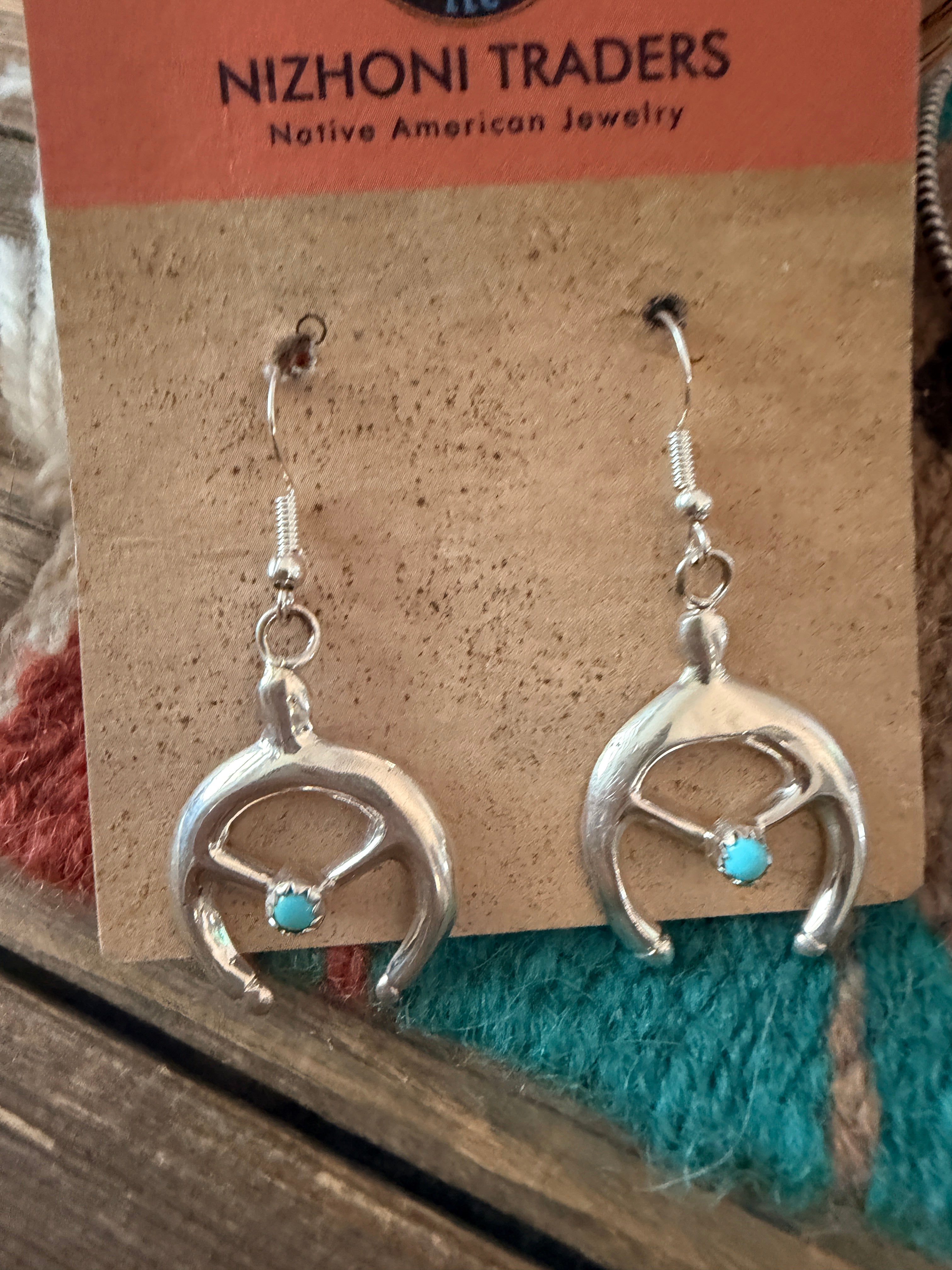 Handcrafted Turquoise & Sterling Silver Naja Earring and Pendant Set