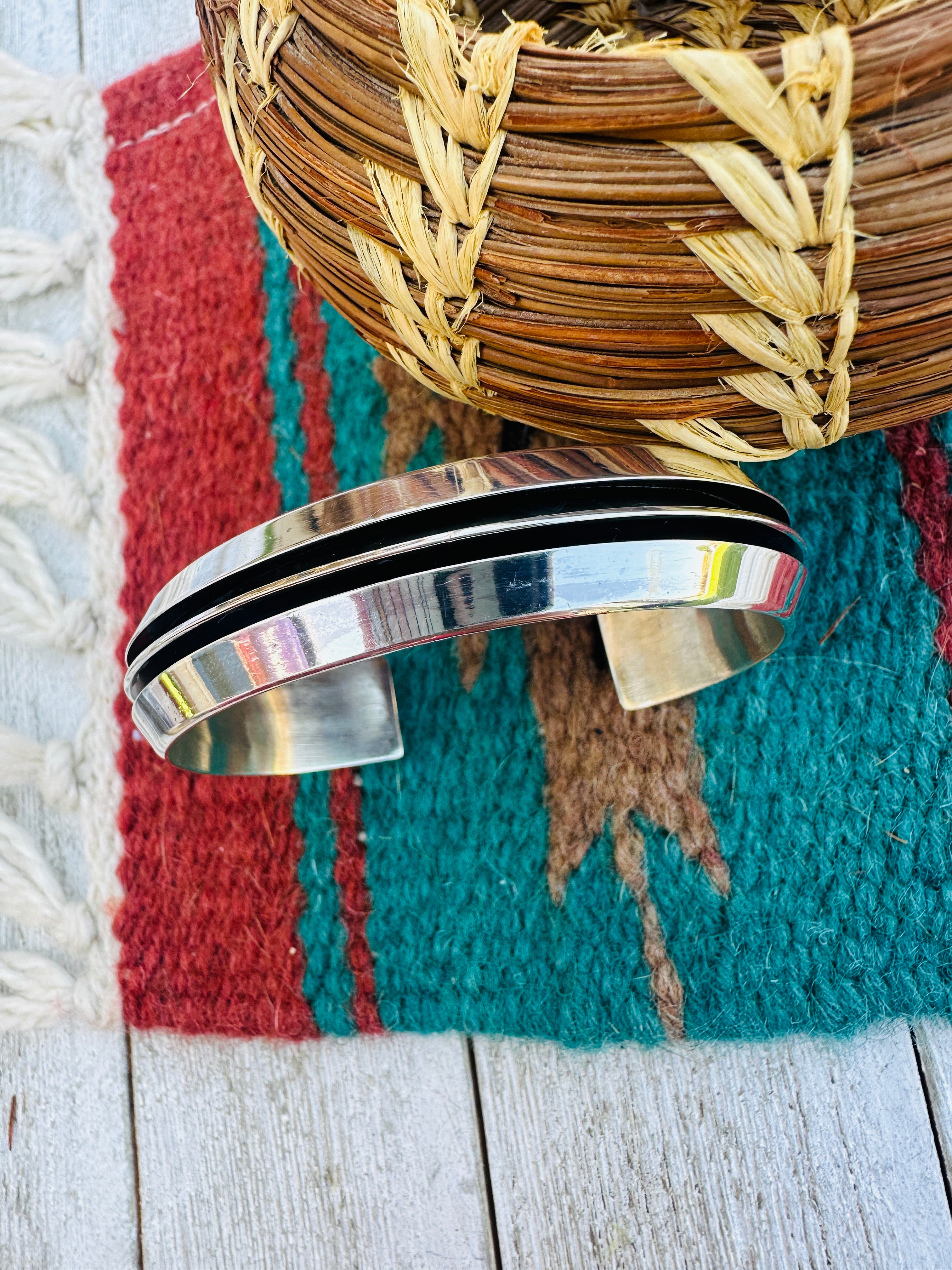 Handcrafted Hand Crafted Sterling Silver Cuff Bracelet By Tom Hawk