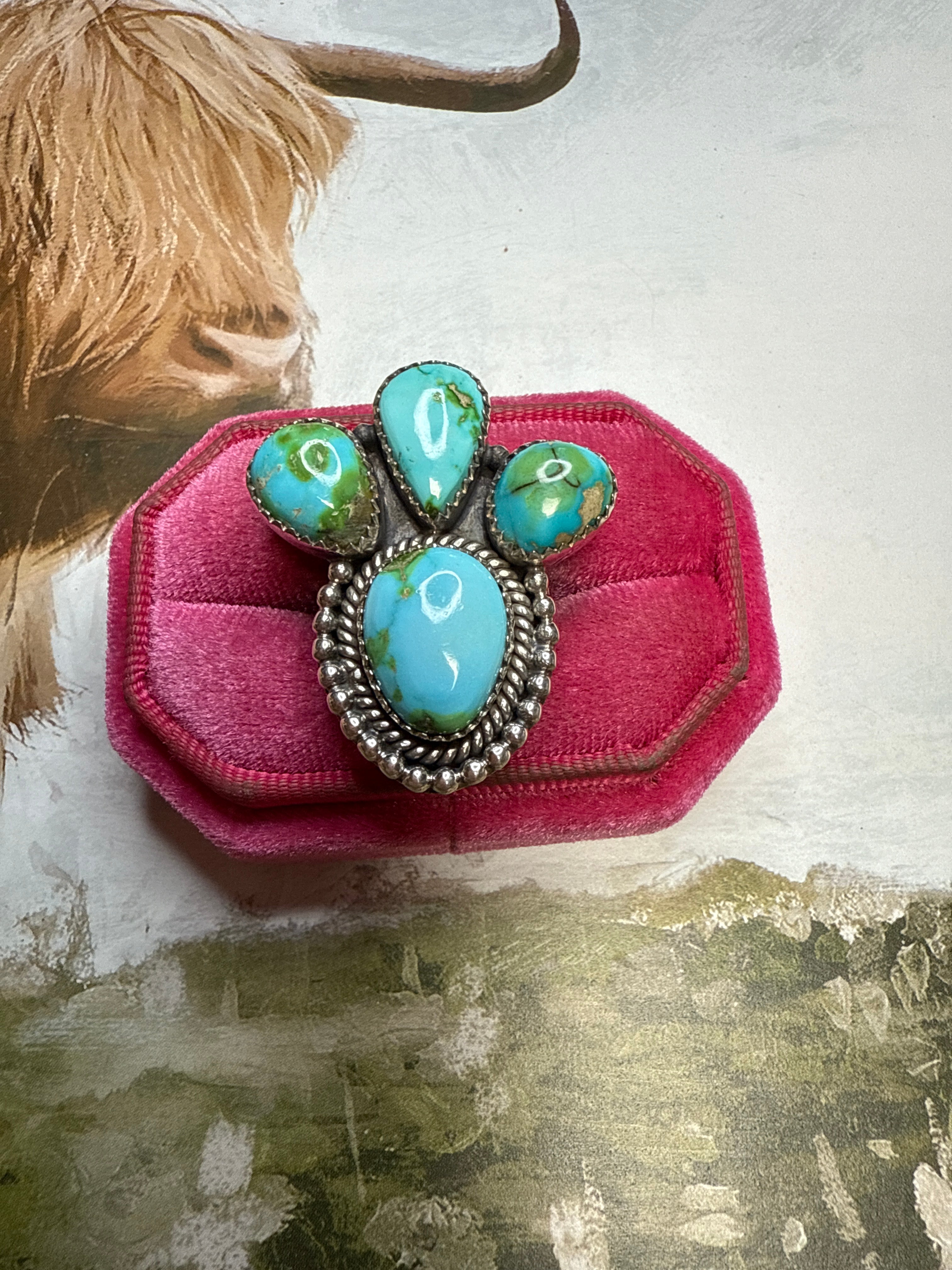 Handmade Sonoran Mountain Turquoise & Sterling Adjustable Ring