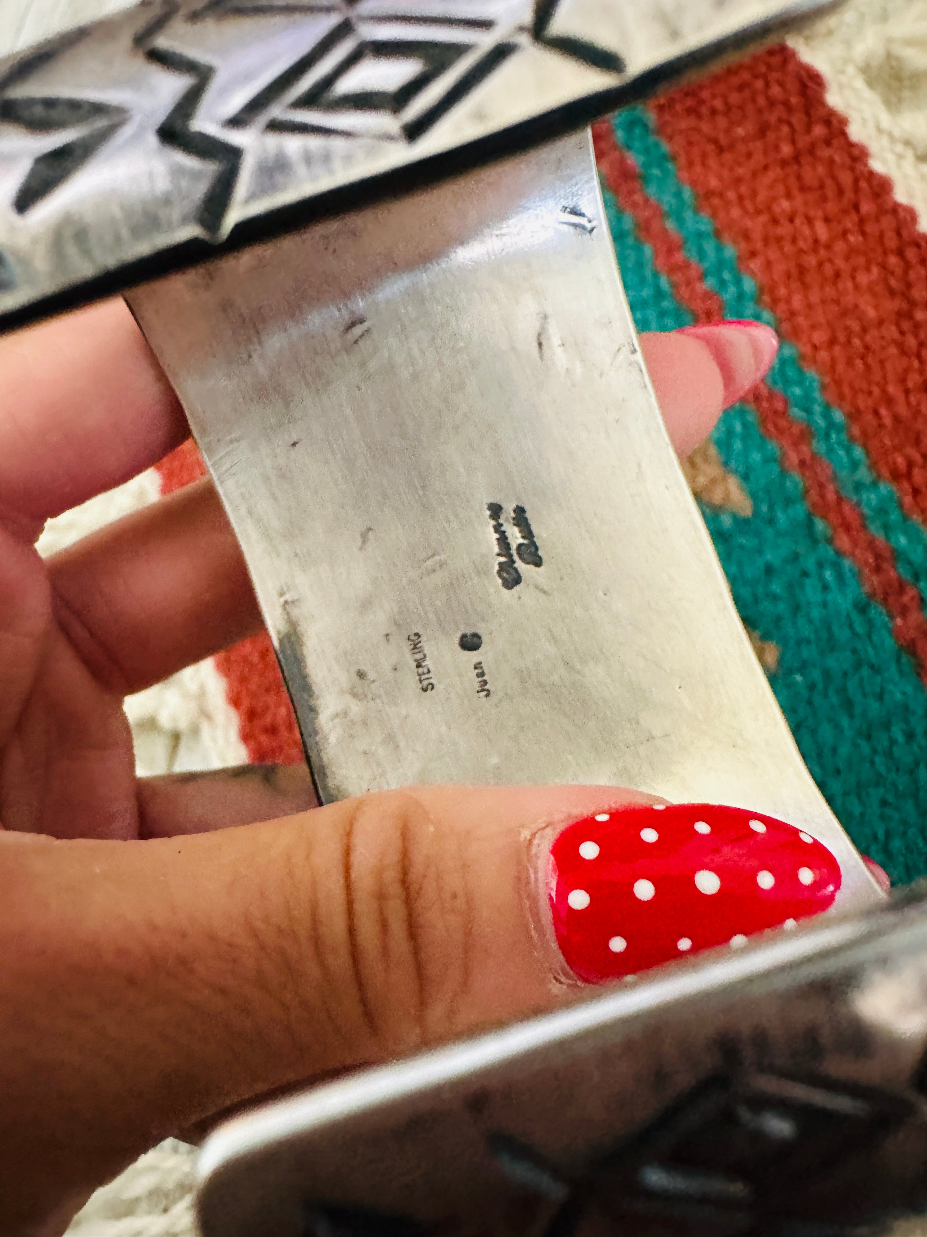 Handcrafted Sterling Silver & Golden Hills Turquoise Cuff Bracelet by Chimney Butte /