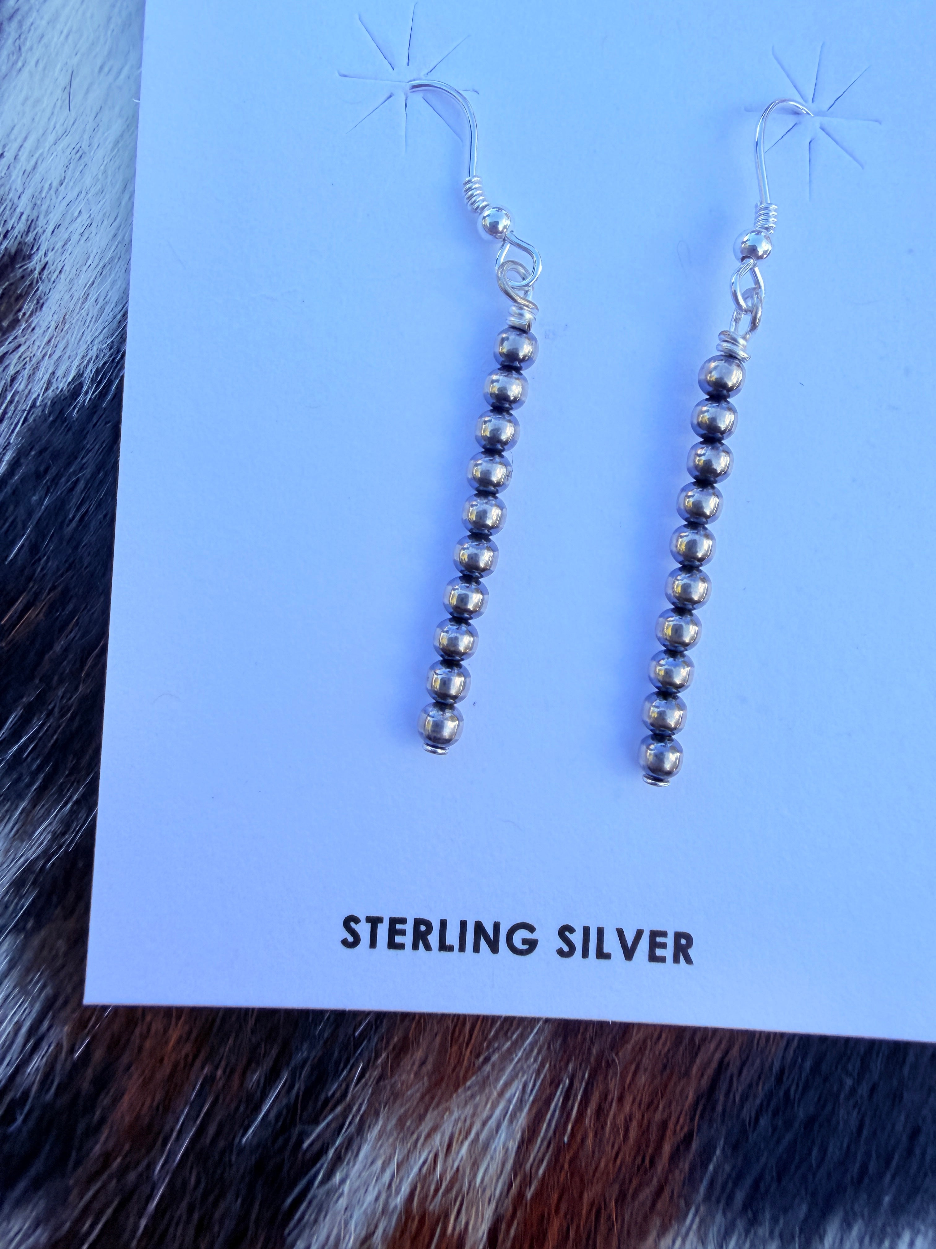 Handcrafted Sterling Silver Pearl Beaded Dangle Earrings