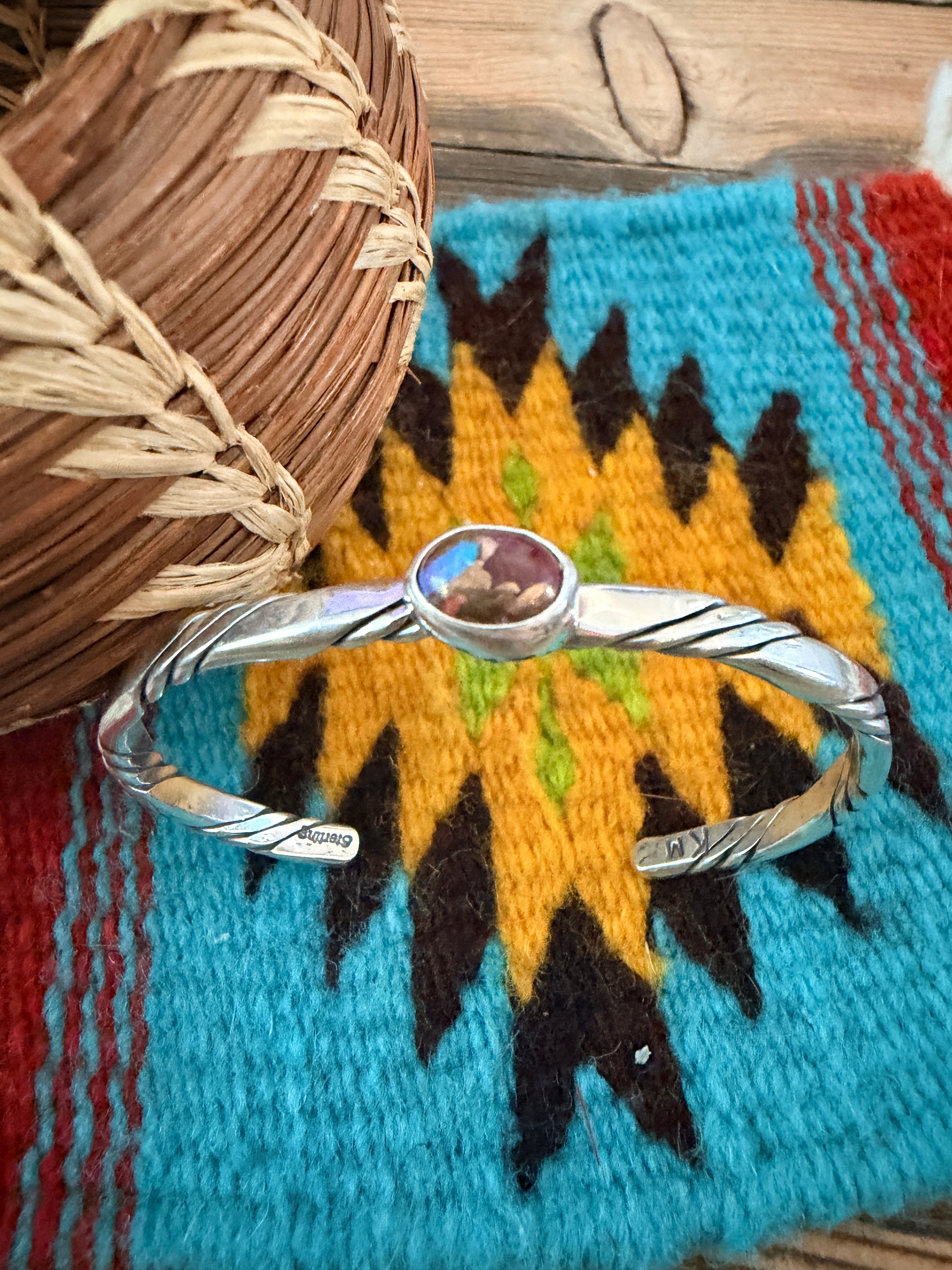 Handcrafted Pink Dream Mojave & Sterling Silver Cuff Bracelet