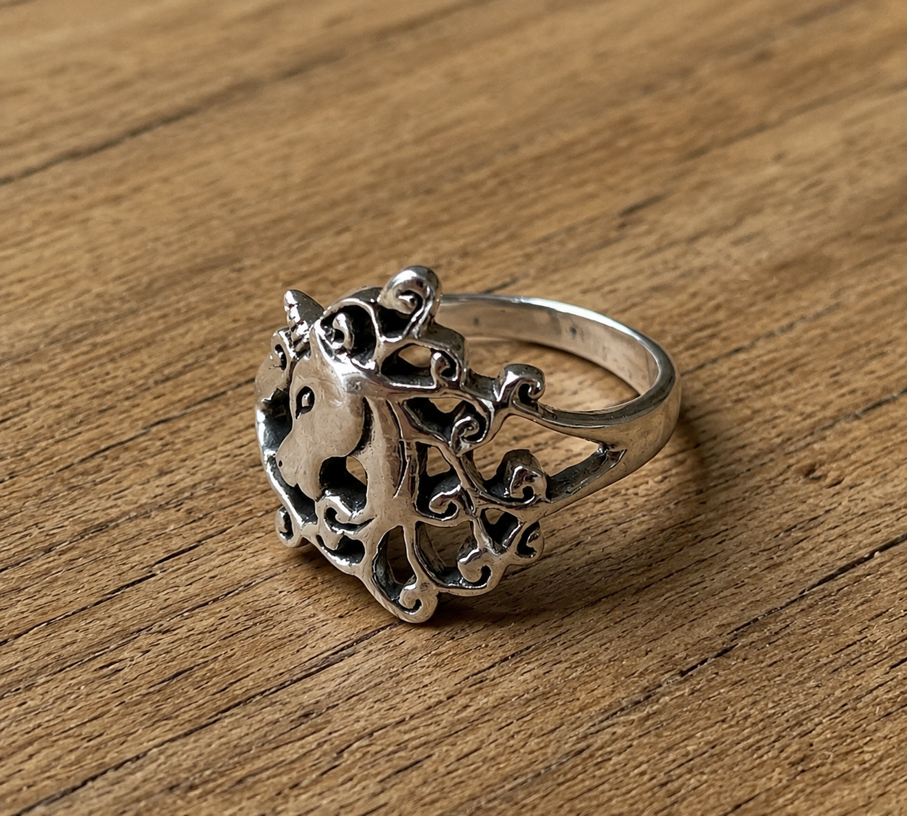 Sterling Silver Unicorn Horse Ring
