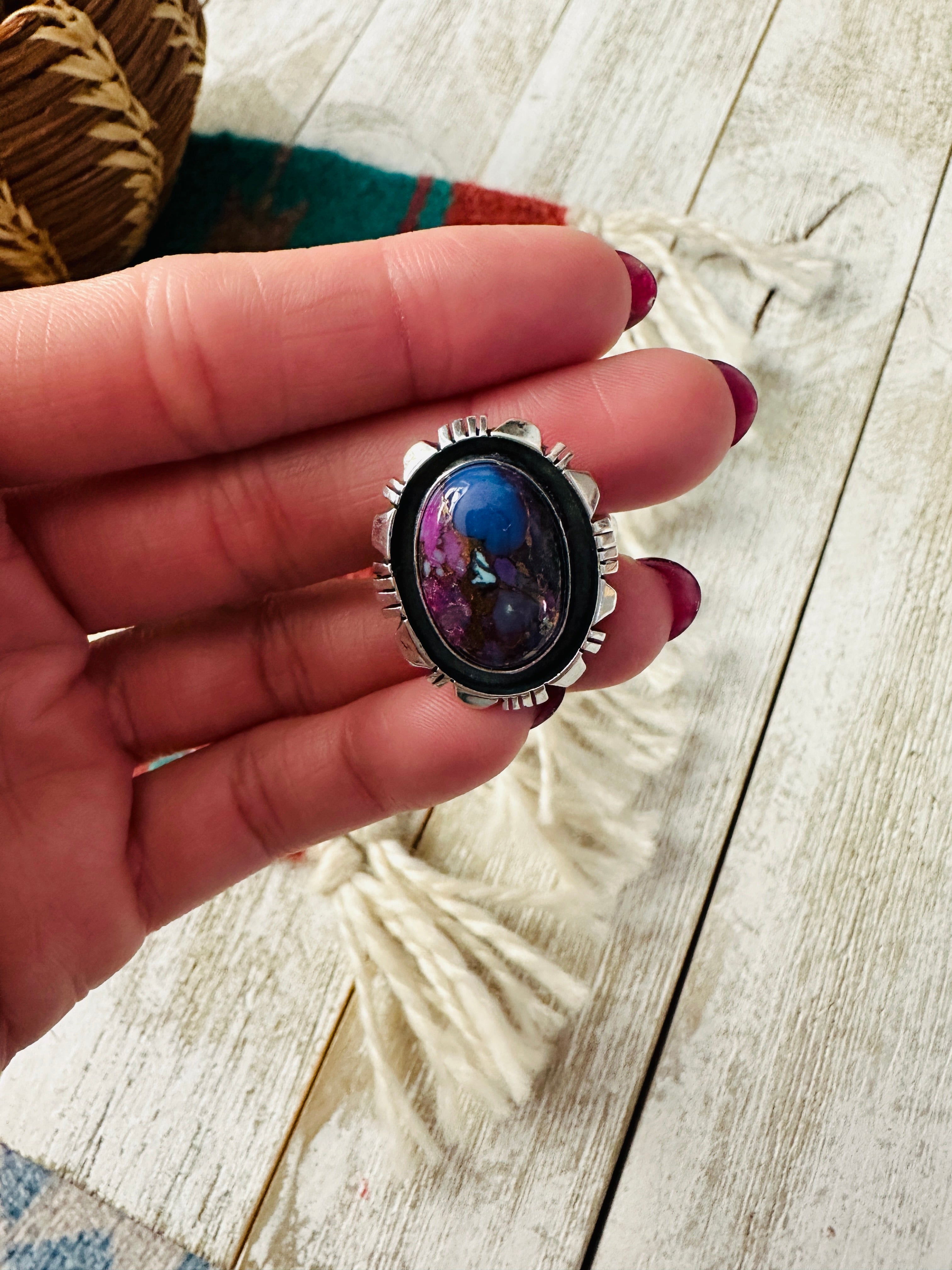 Handcrafted Sterling Silver & Pink Dream Mojave Adjustable Ring