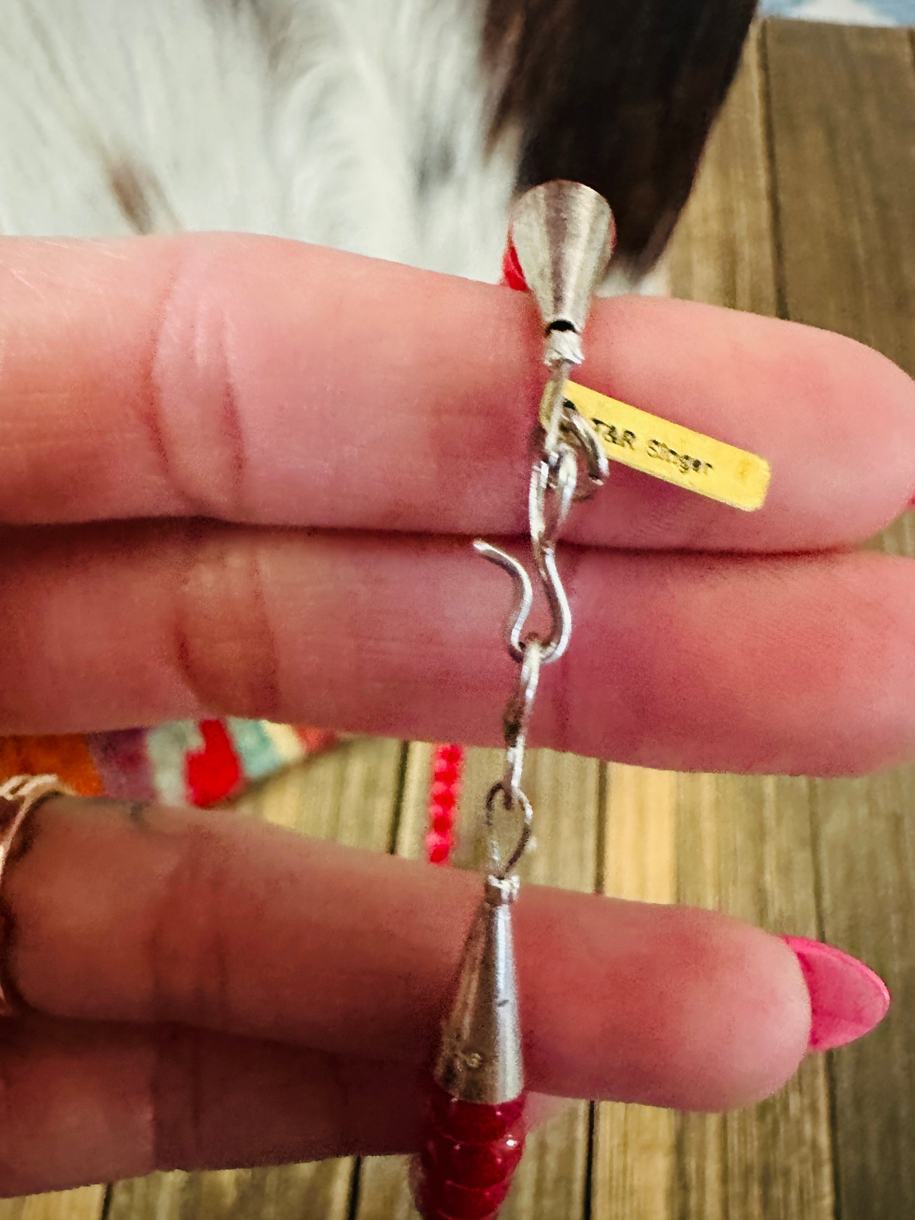 Handcrafted Multi Stone & Sterling Silver Beaded 16” Necklace by T & R Singer