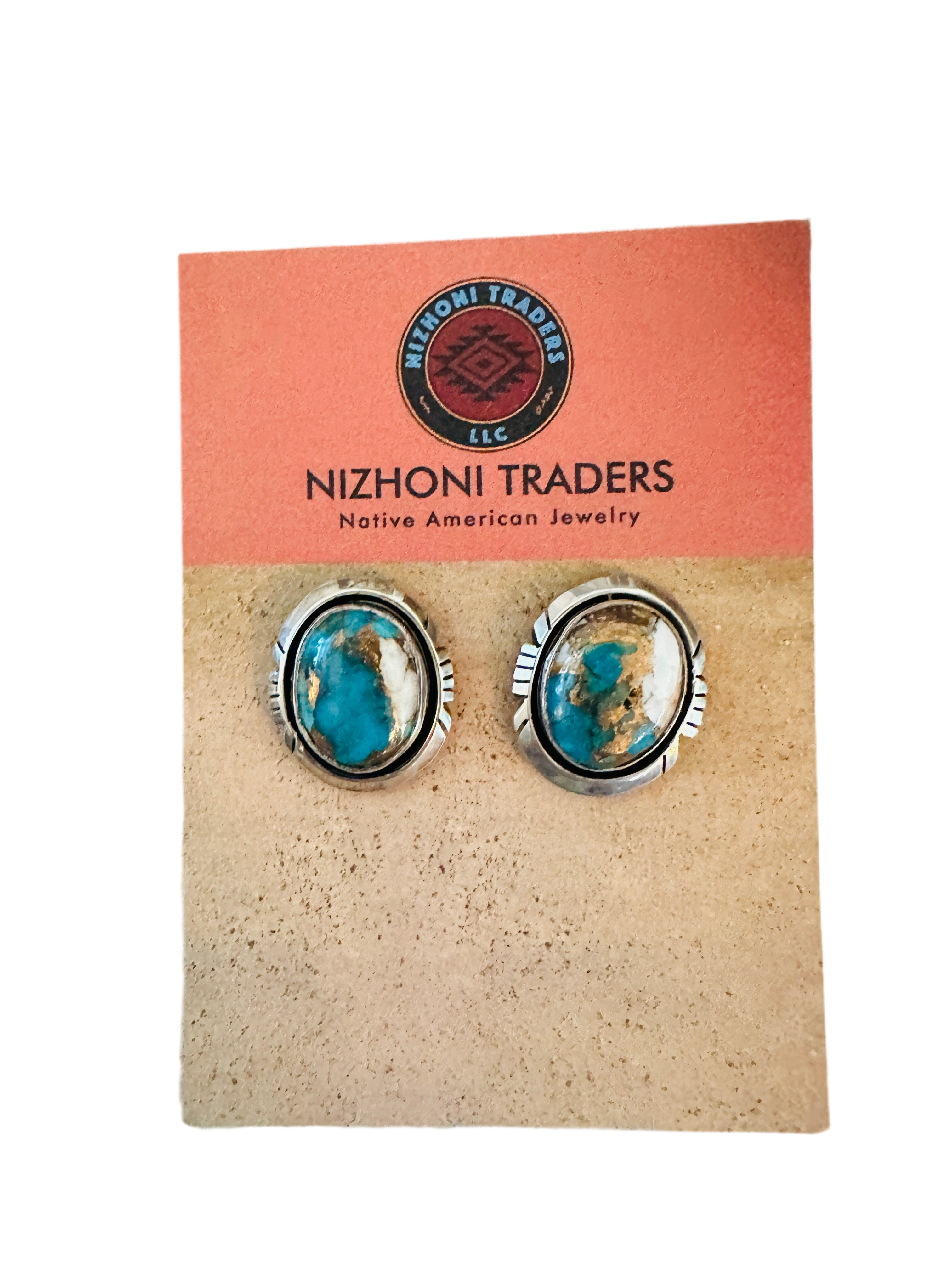 Navajo Spice & Sterling Silver Post Earrings