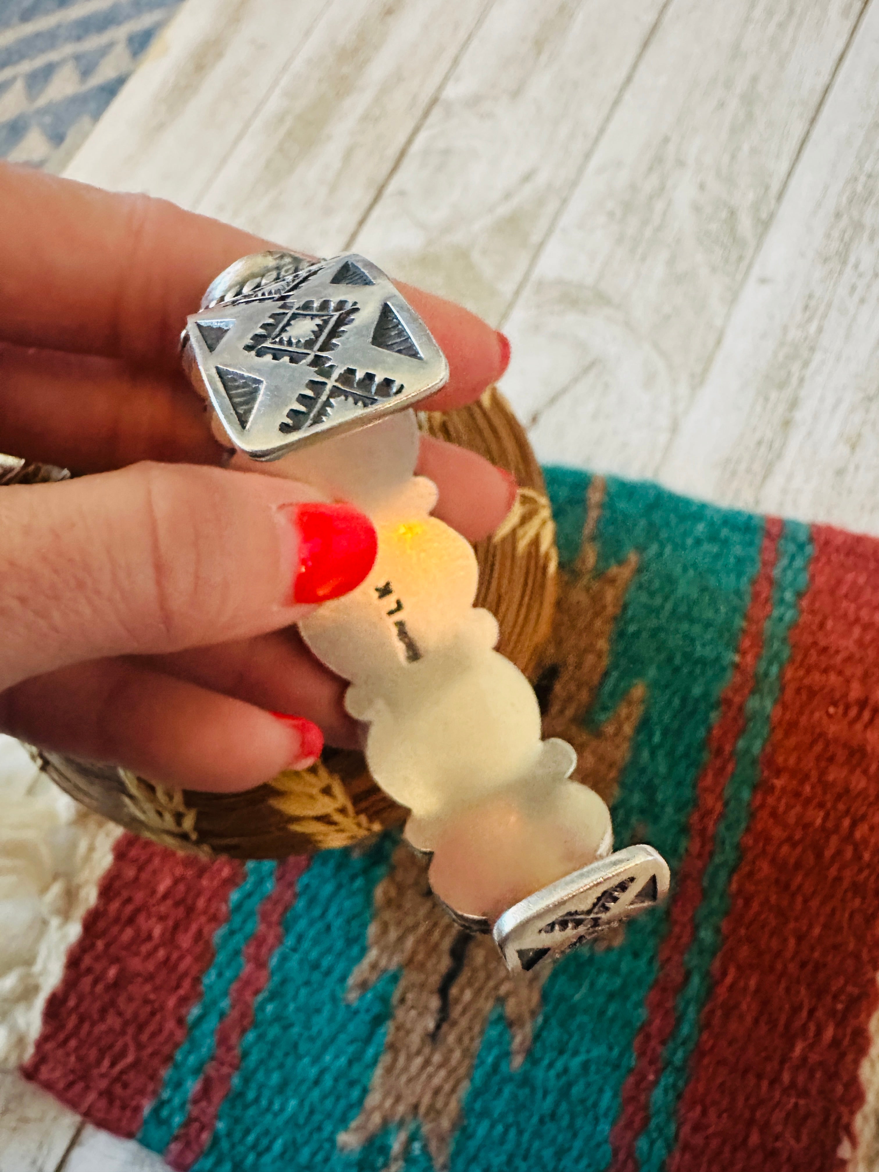 Handcrafted Sterling Silver & Sonoran Mountain Turquoise Cuff Bracelet /