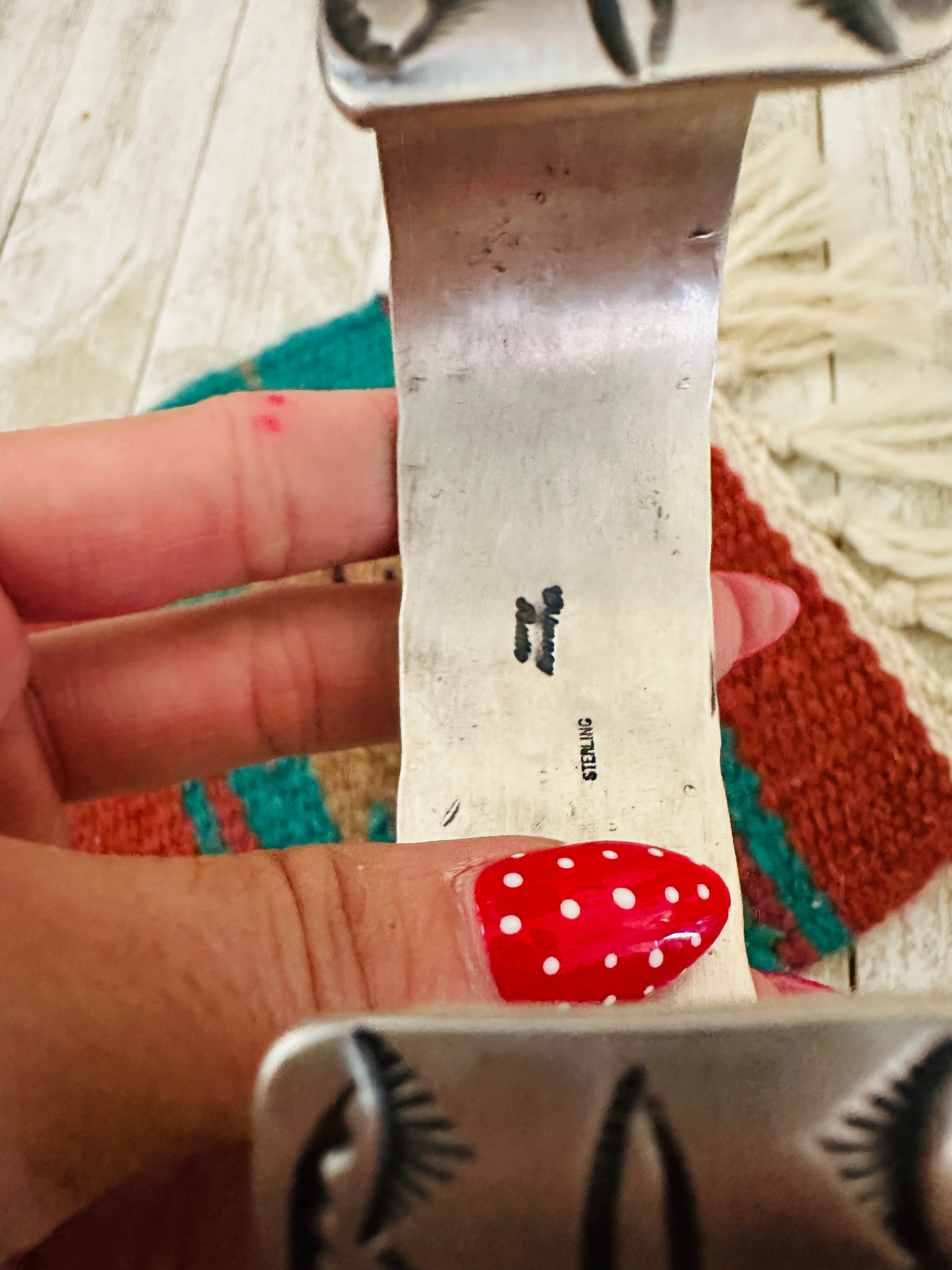 Handcrafted Sterling Silver & Golden Hills Turquoise Cuff Bracelet by Chimney Butte /