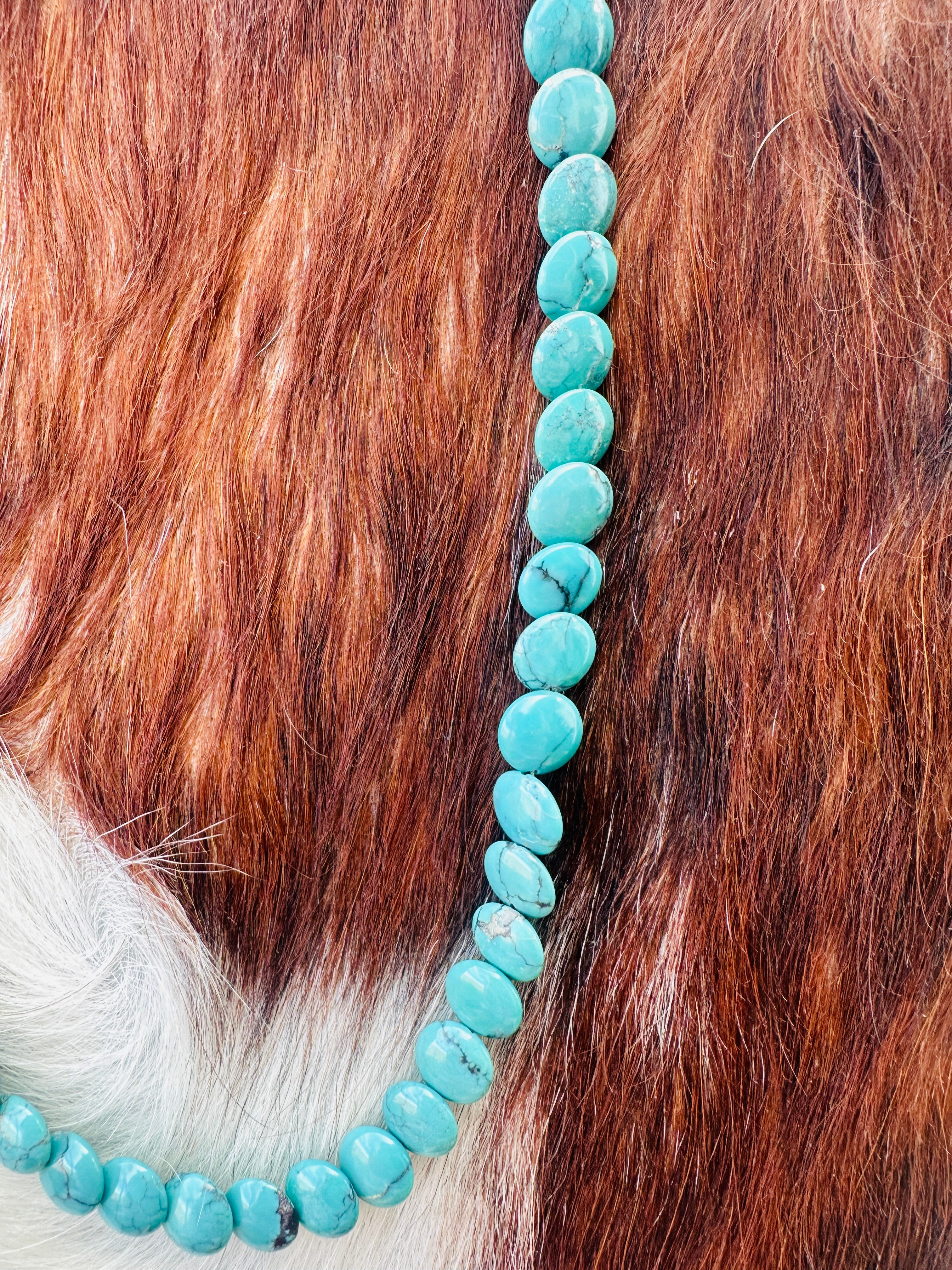 Handcrafted Turquoise & Sterling Silver Beaded 16” Necklace