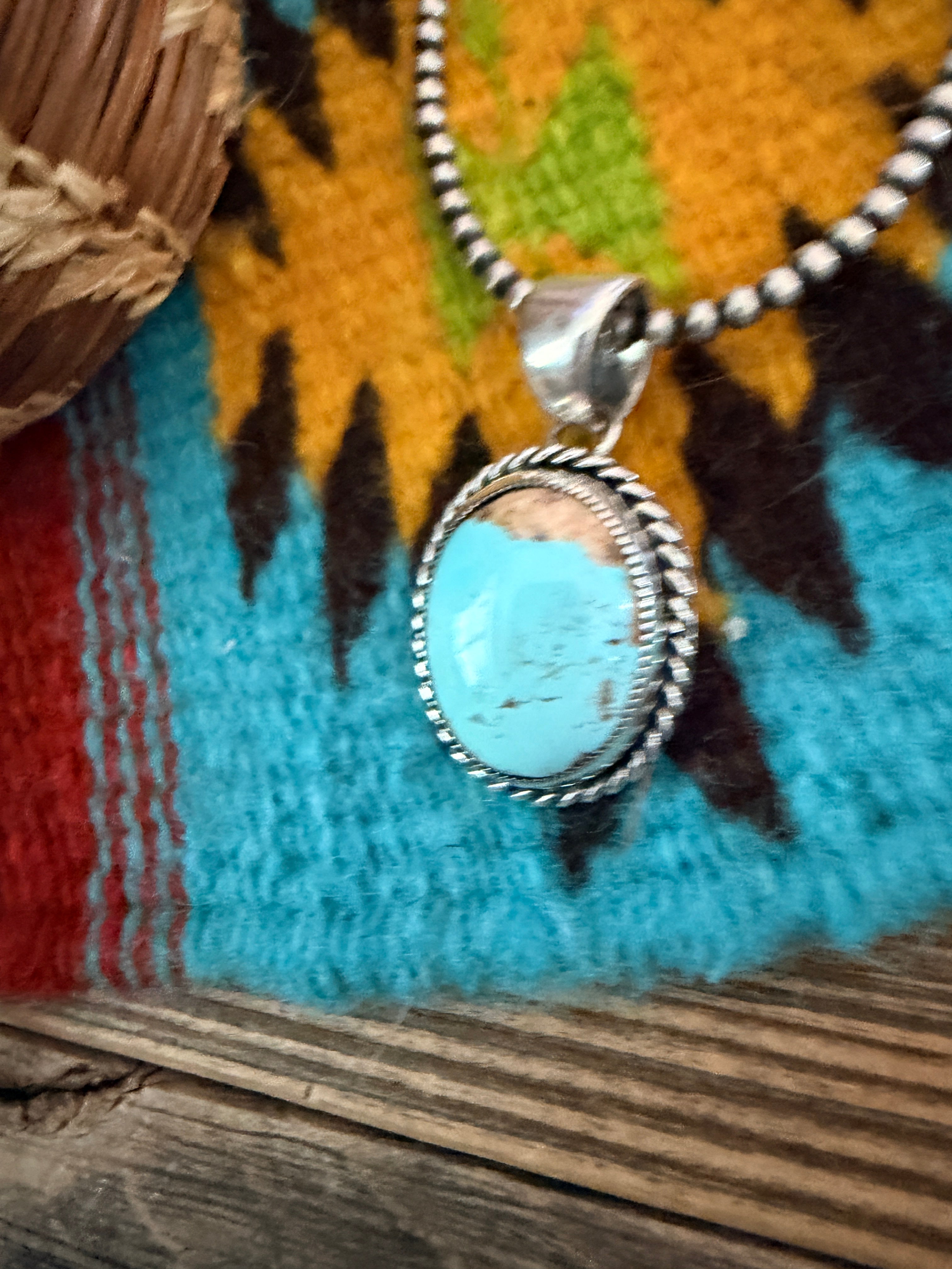 Handcrafted Sterling Silver and Turquoise Pendant