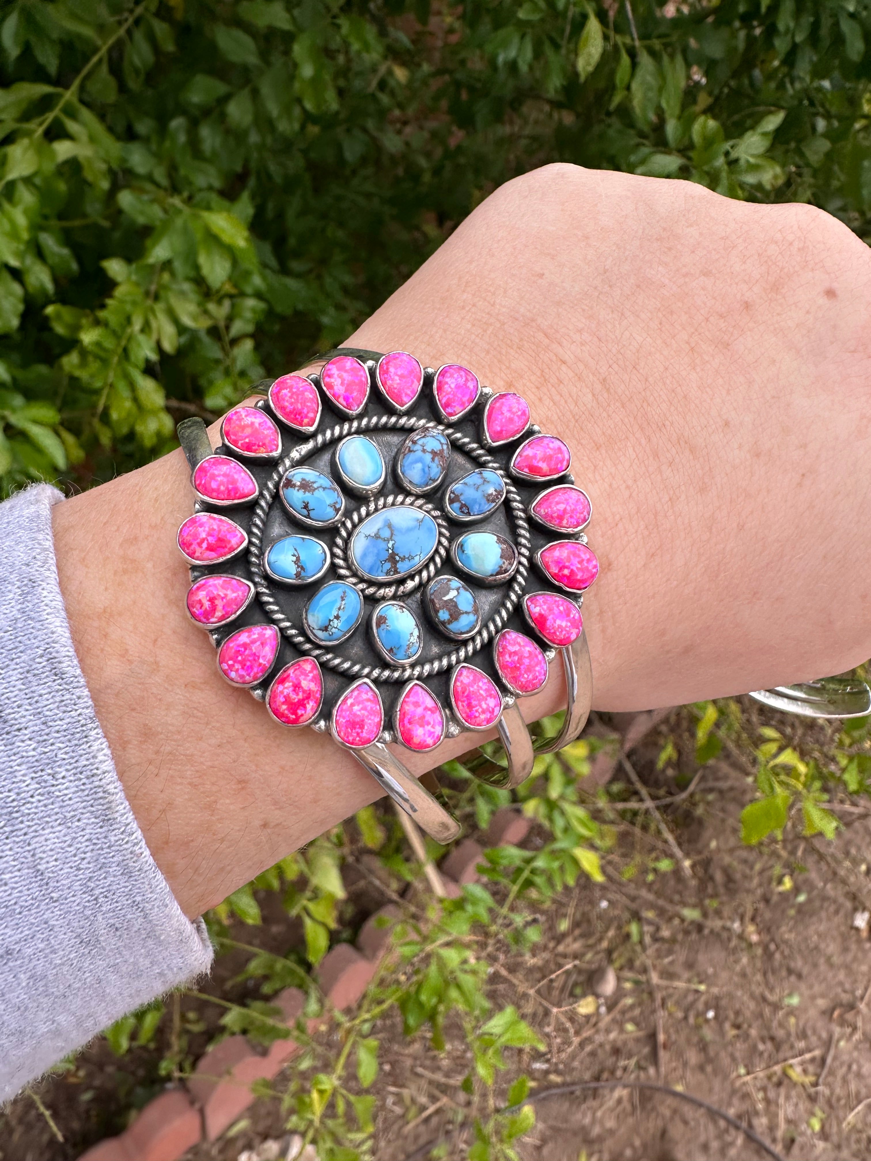 Ladies Purple Turquoise Cuff Bracelet, 925 Sterling Silver Purple Turquoise Cuff Bracelet, Gift for Her, Under 135 Dollars, Handmade, #1989 popular