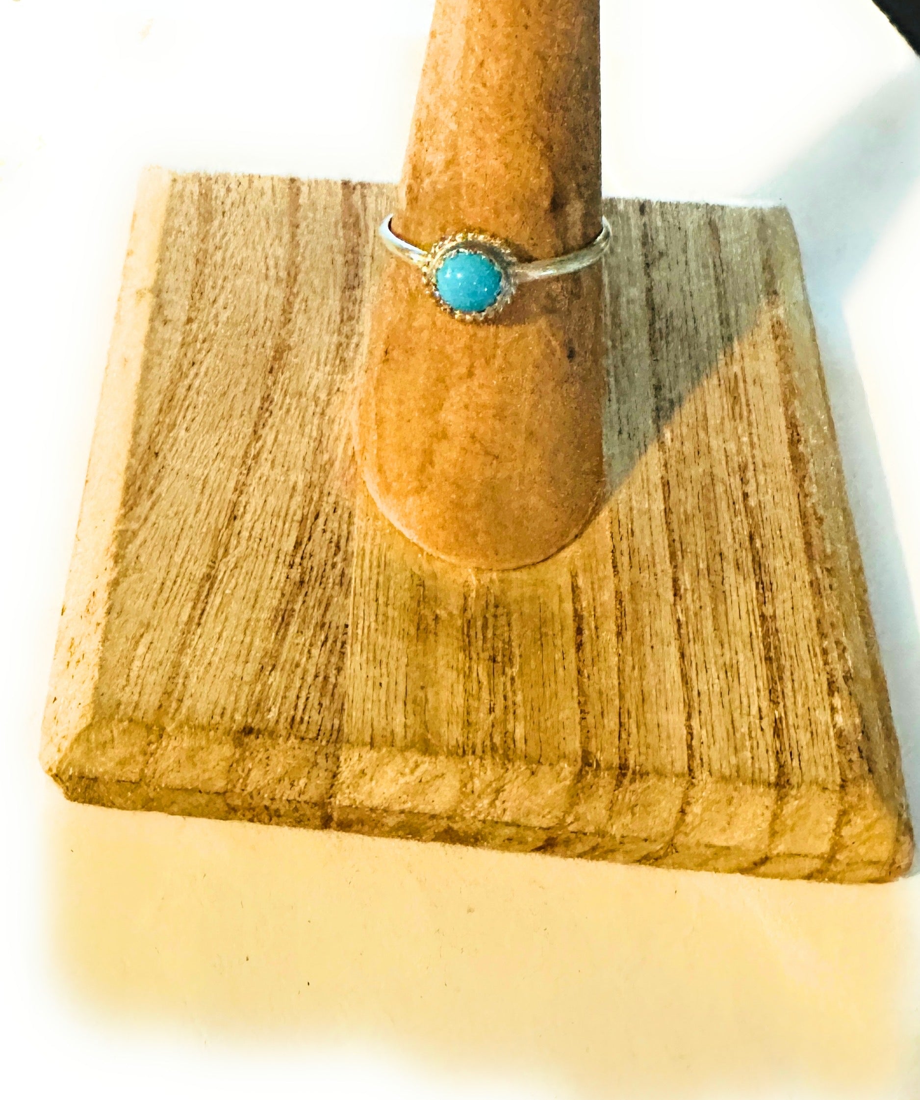 Handcrafted Turquoise & Sterling Silver Stacker Ring