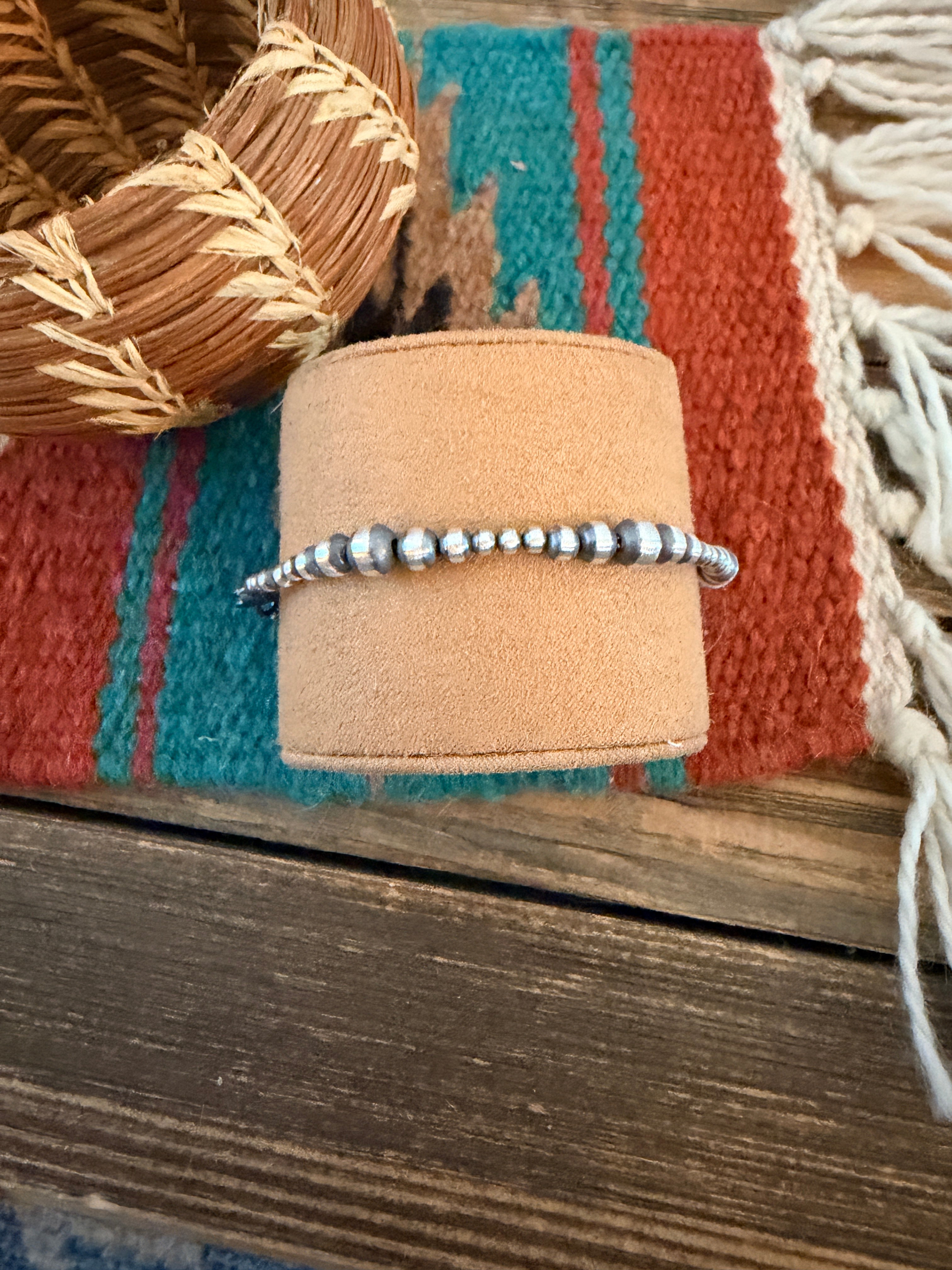 Handcrafted Sterling Silver Pearl Beaded Bracelet