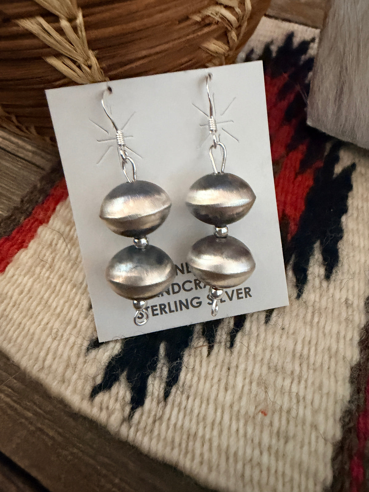 Handcrafted Sterling Silver Beaded Necklace and Earring Set