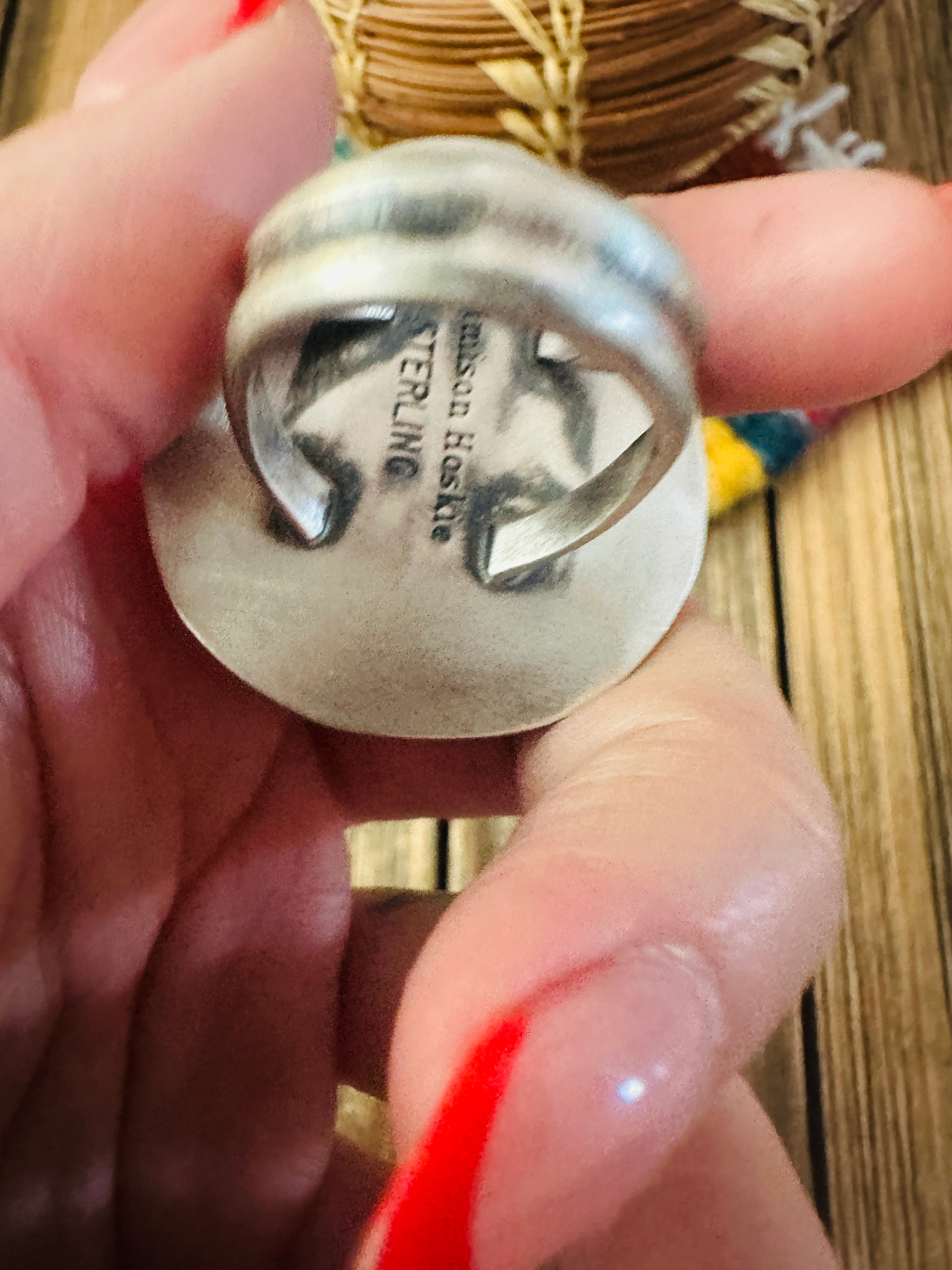 Handcrafted Blackjack Turquoise & Sterling Silver Ring Size 8 by Jamison Hoskie