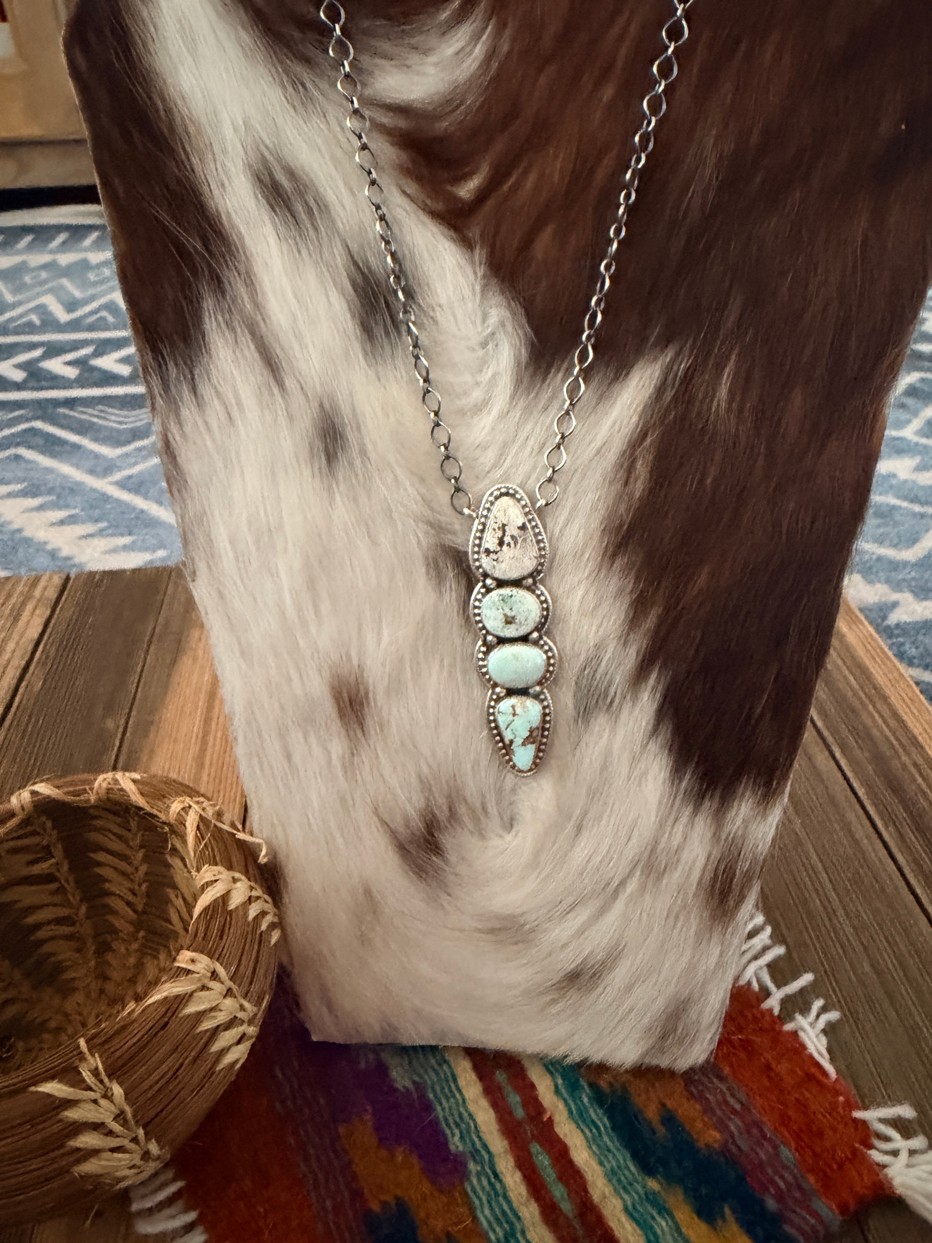Handcrafted Dry Creek Turquoise & Sterling Silver Necklace