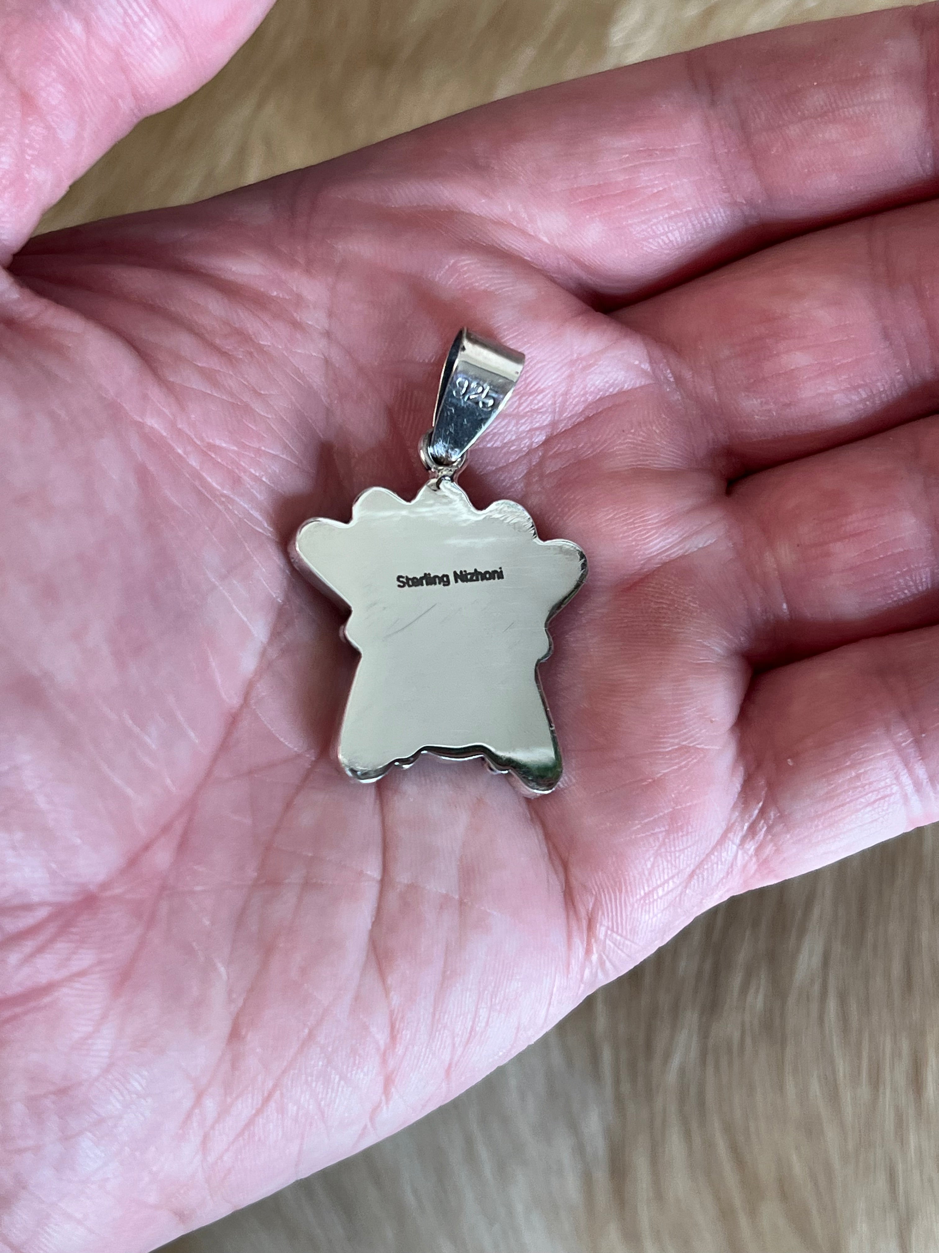 Handmade MultiStone Inlay Sun Face Sterling Silver Pendant