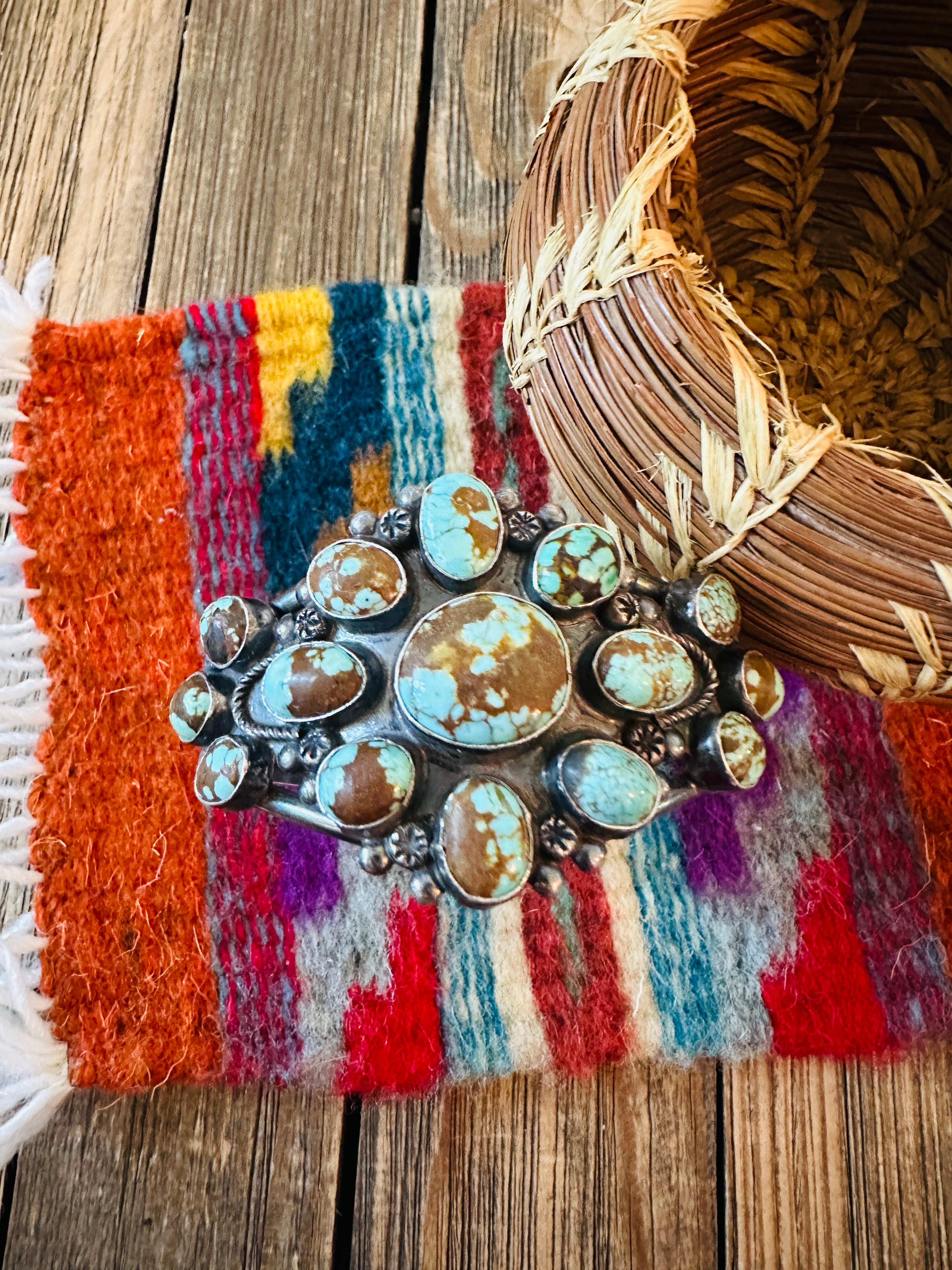 Handcrafted Turquoise & Sterling Silver Cuff Bracelet by Jacqueline Silver