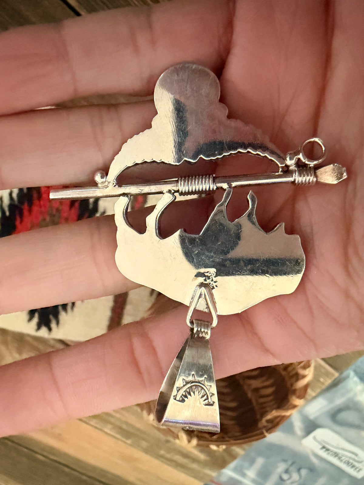 Handcrafted Sterling Silver & Turquoise Buffalo Pendant