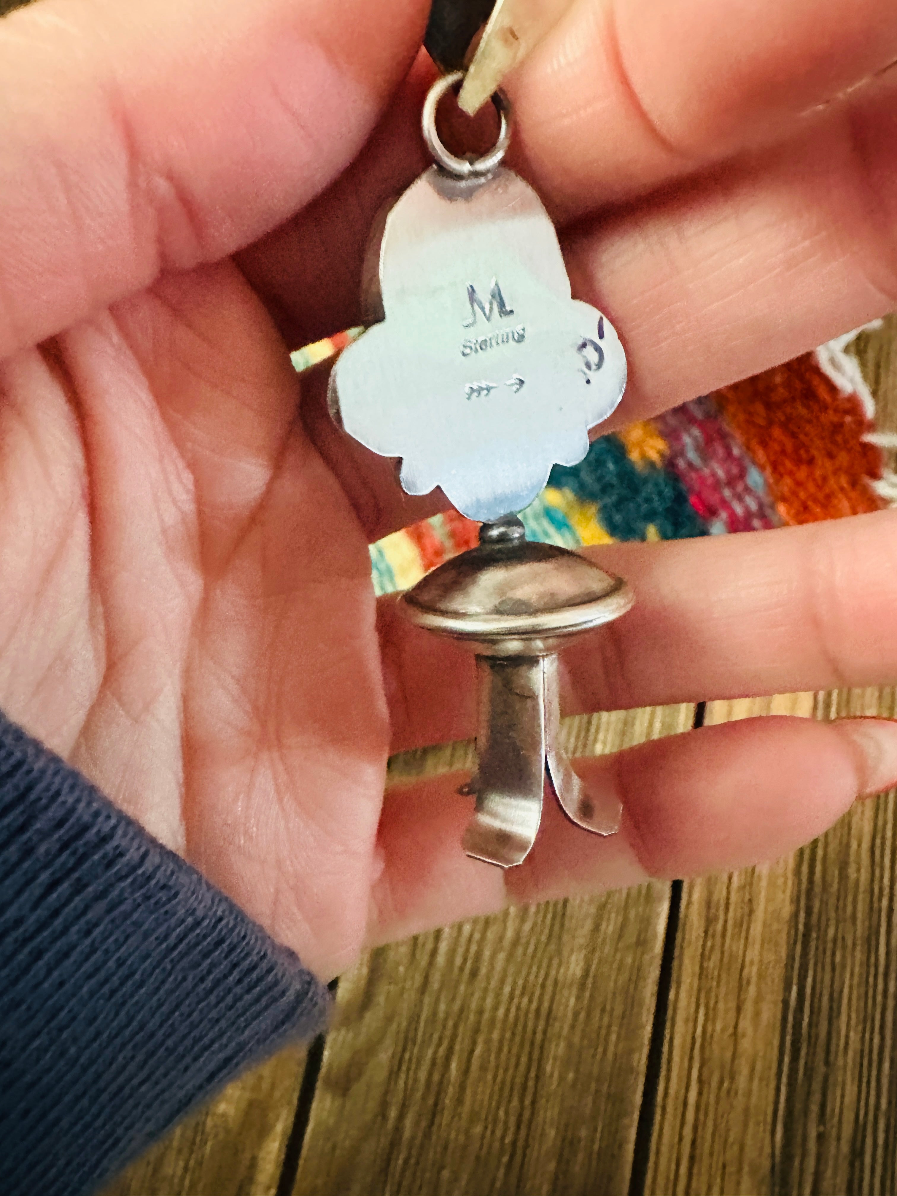 Handcrafted Sterling Silver & Sonoran Mountain Turquoise Blossom Pendant