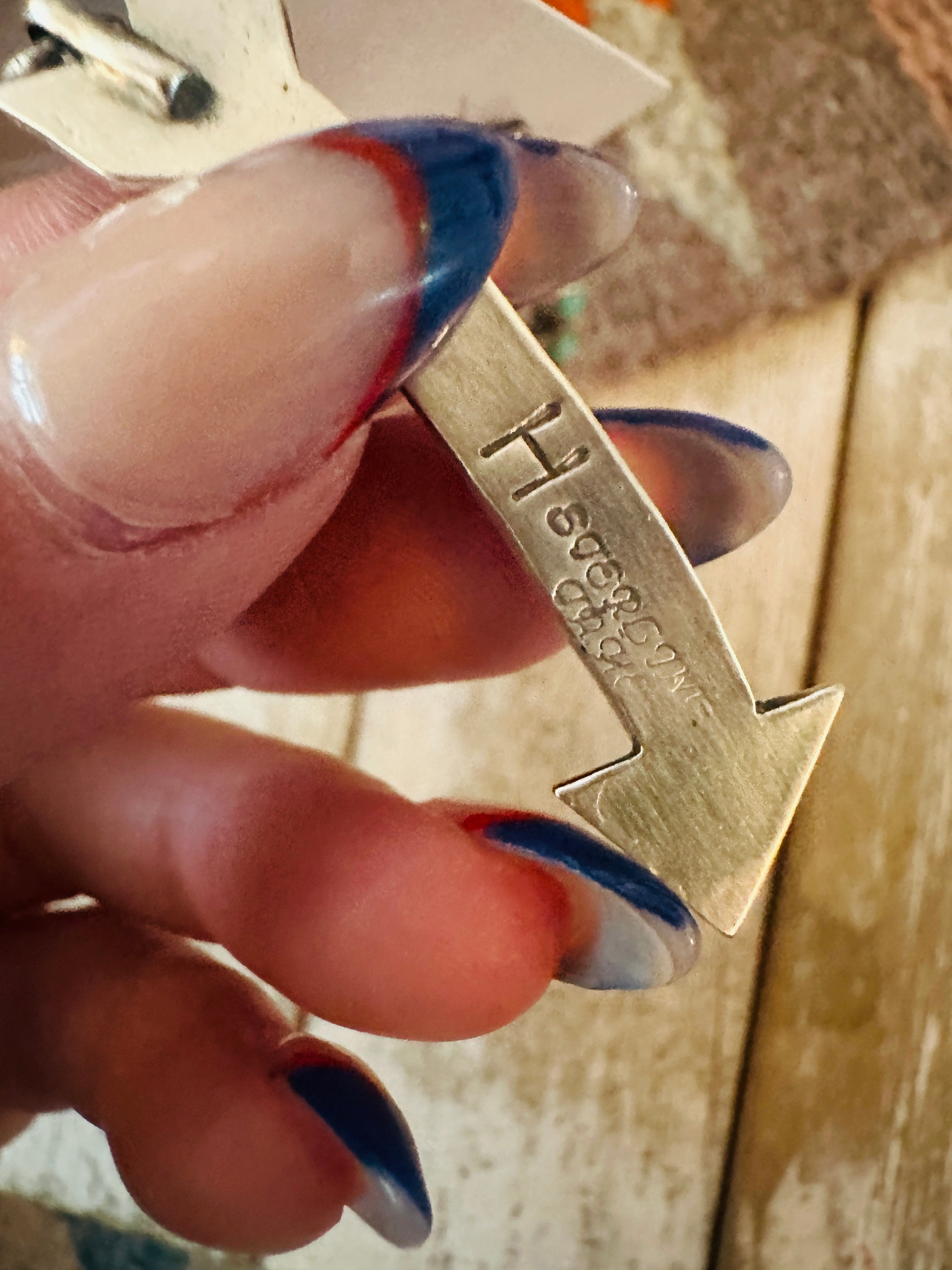 Handcrafted Sterling Silver & Turquoise Arrow Dangle Earrings