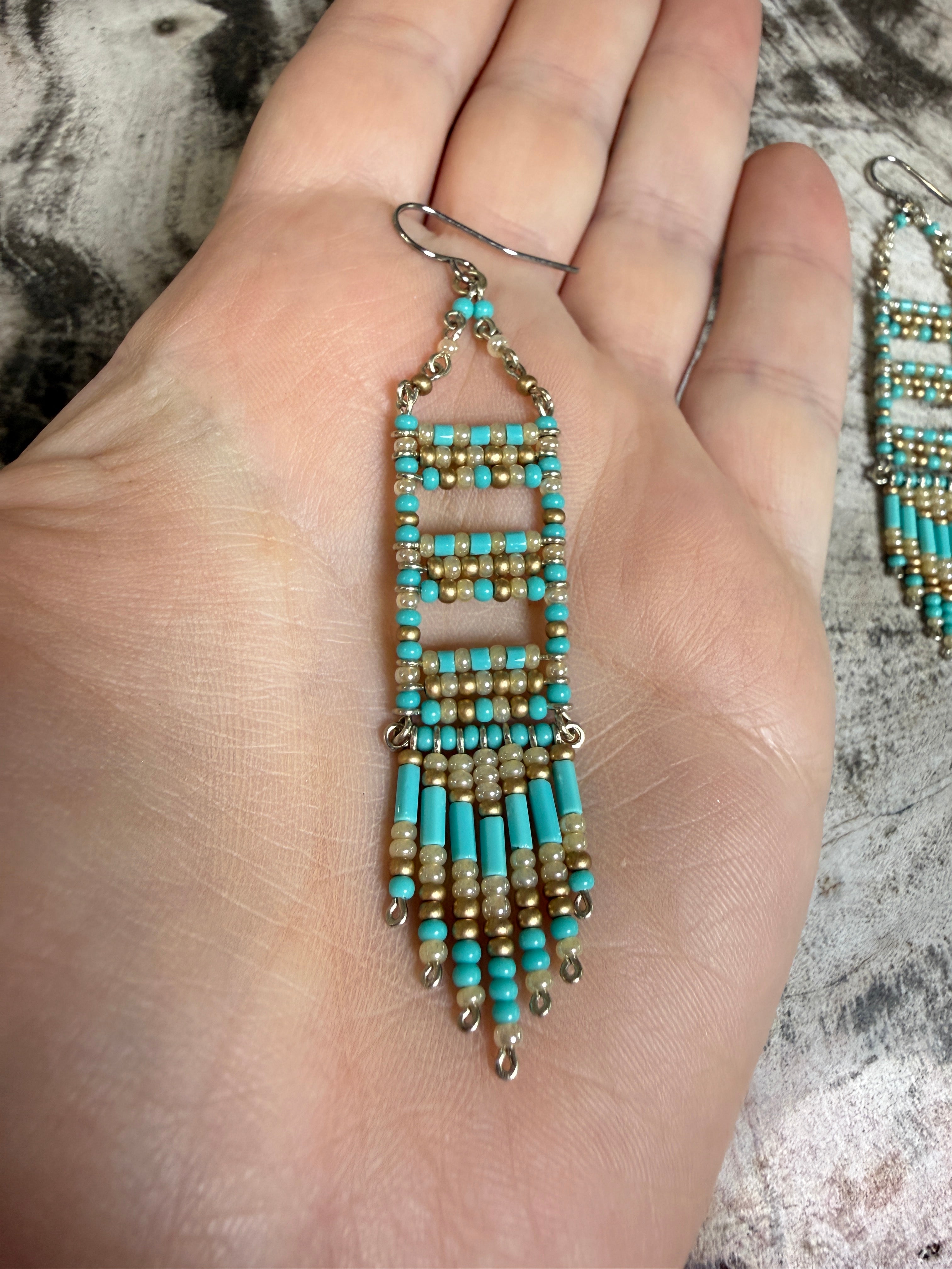 “The Golden Collection” Canyon Breeze Handmade Multi Color Beaded Earrings