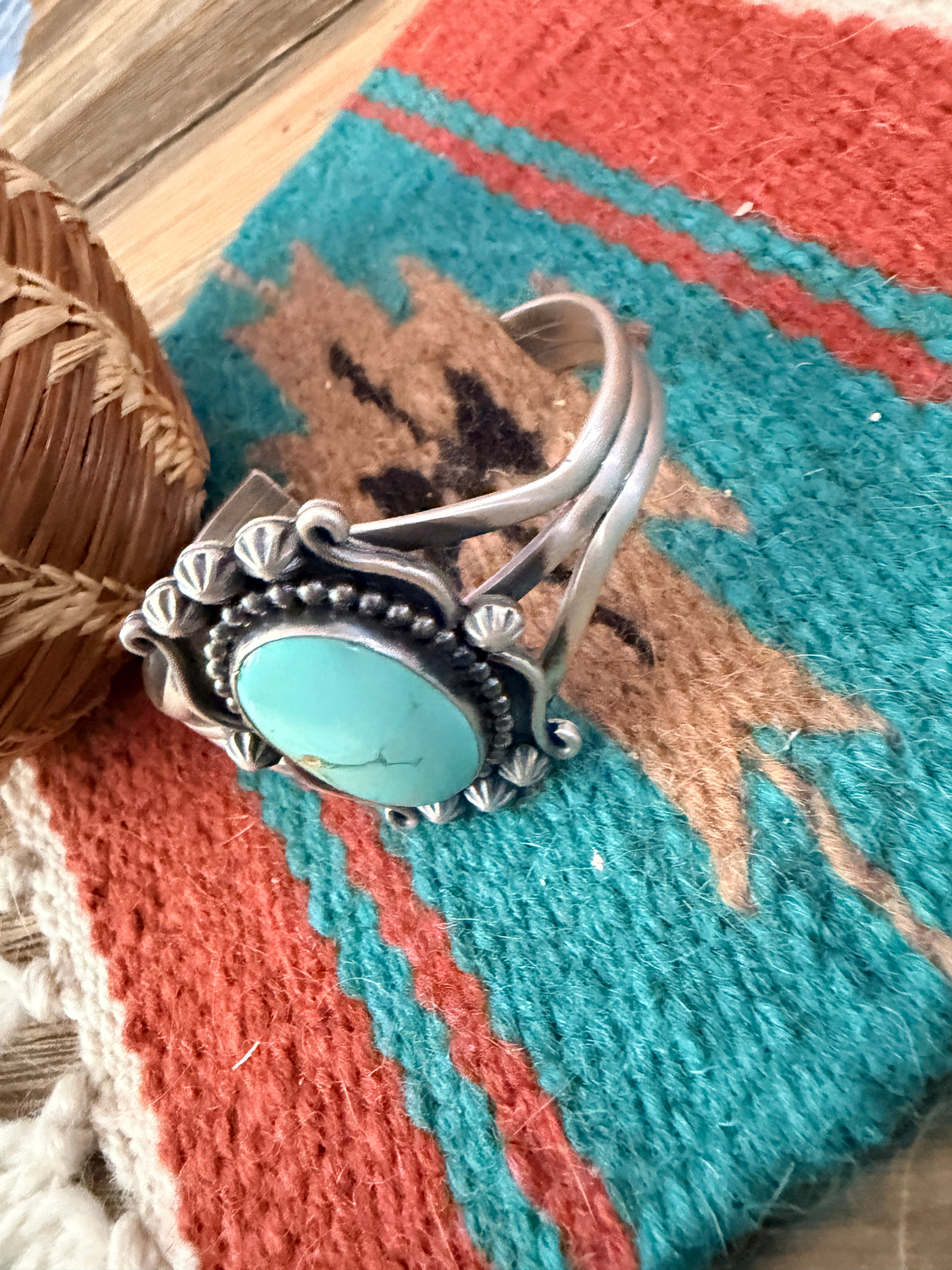 Handcrafted Sterling Silver and Turquoise Cuff Bracelet
