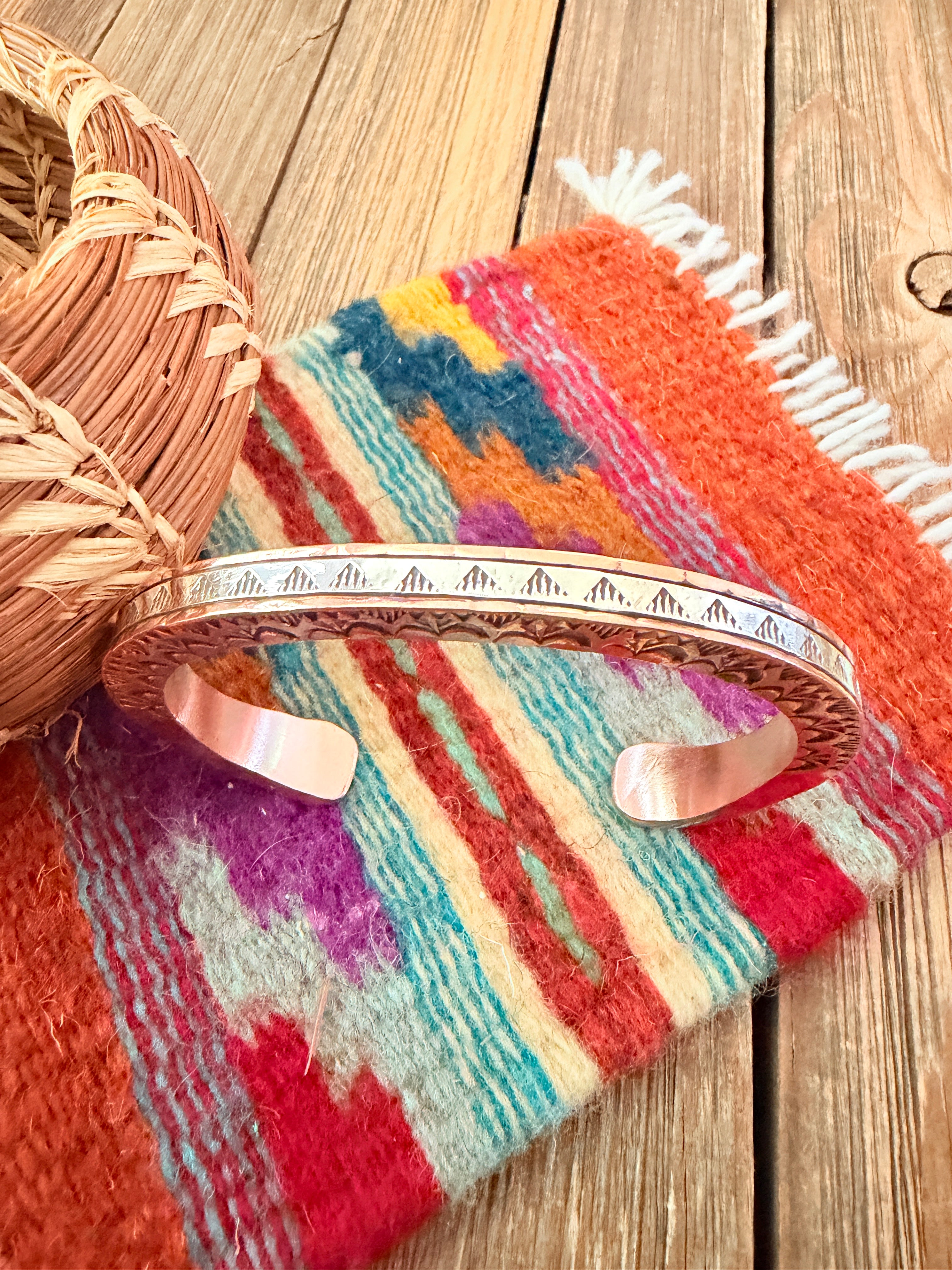Handcrafted Copper & Sterling Silver Cuff Bracelet