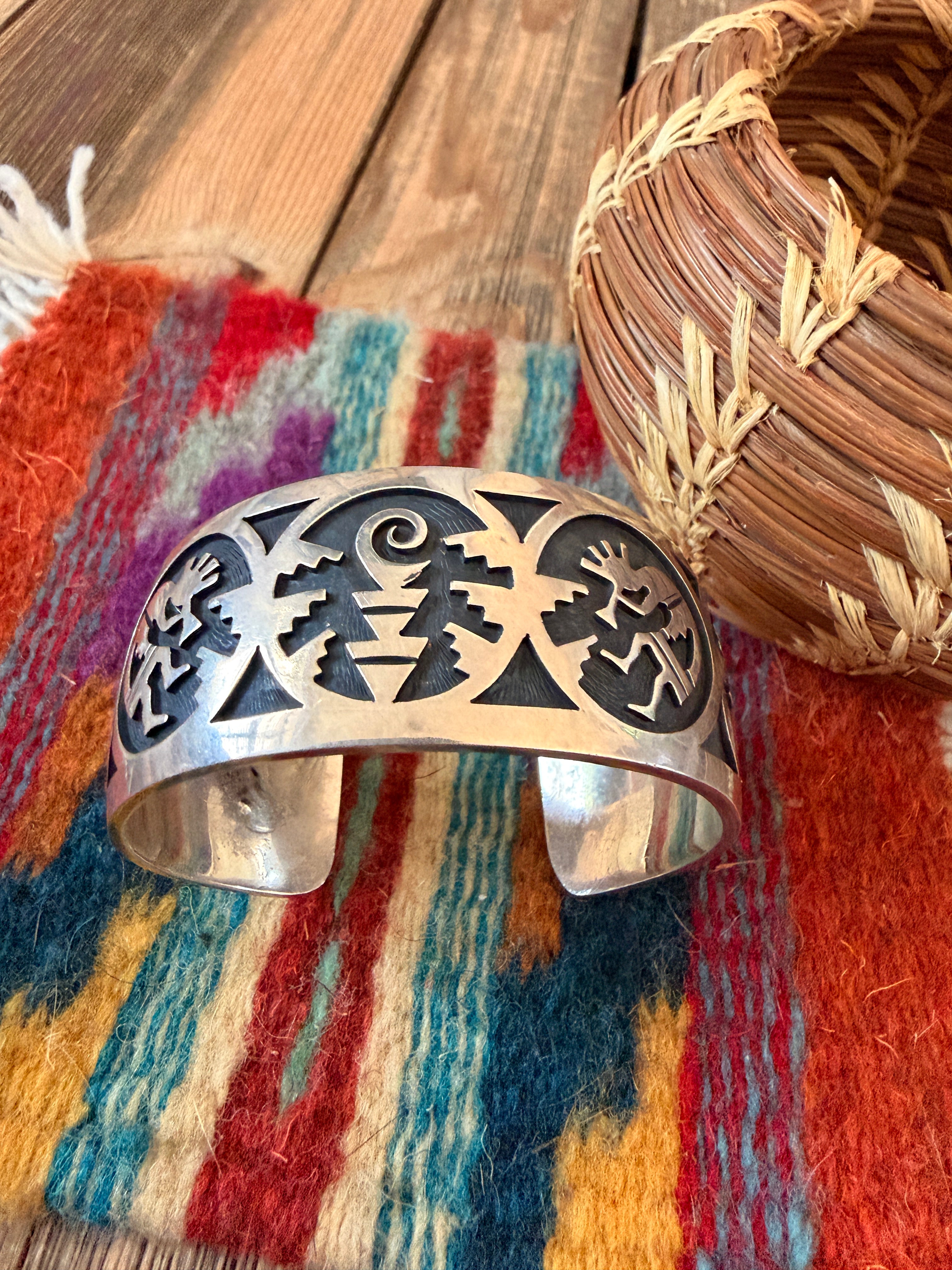 Handcrafted Sterling Silver Overlay Cuff Bracelet