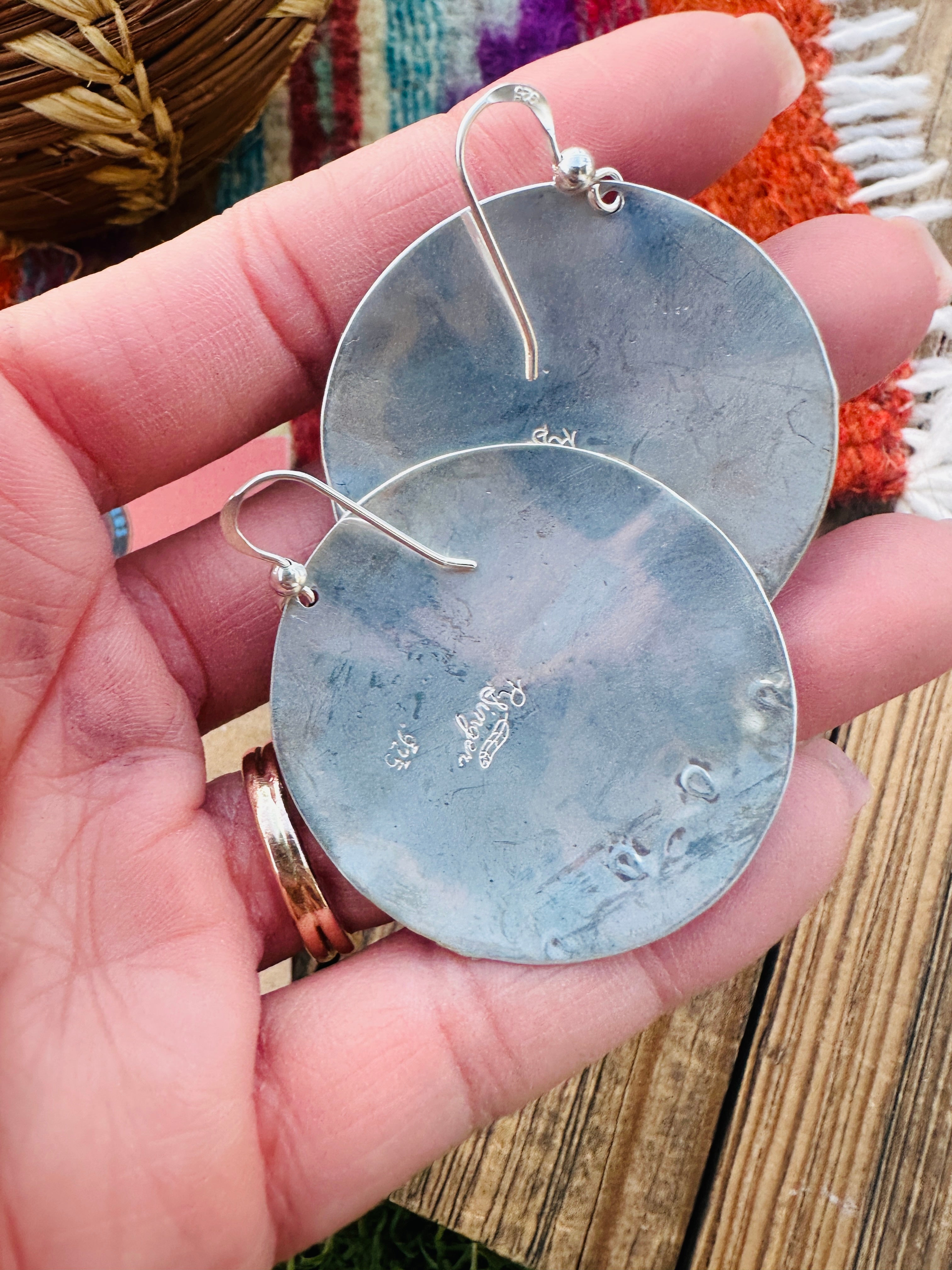 Handcrafted Sterling Silver & Copper Dangle Earrings by Rose Singer