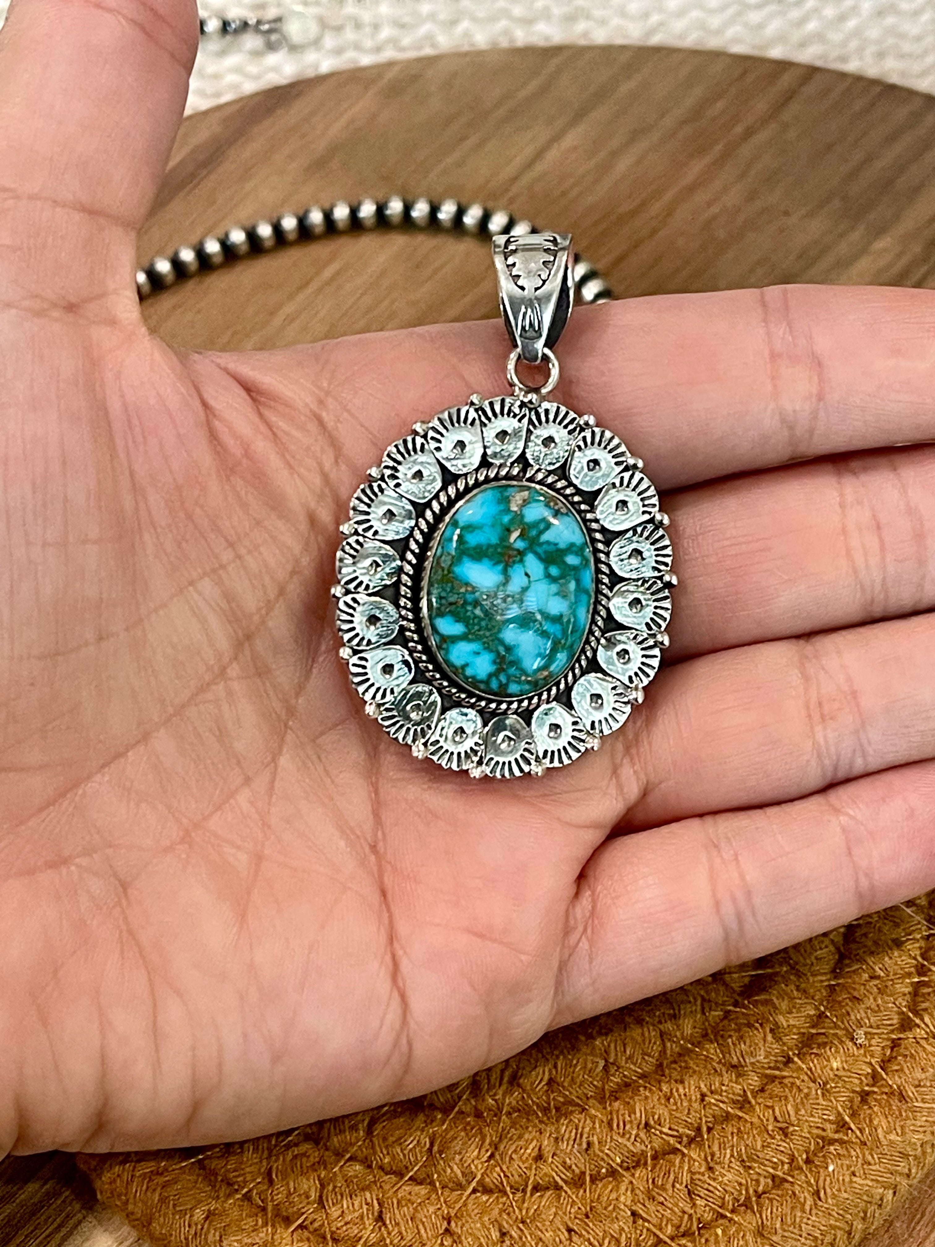 Handmade Sterling Silver & Sonoran Mountain Turquoise Pendant