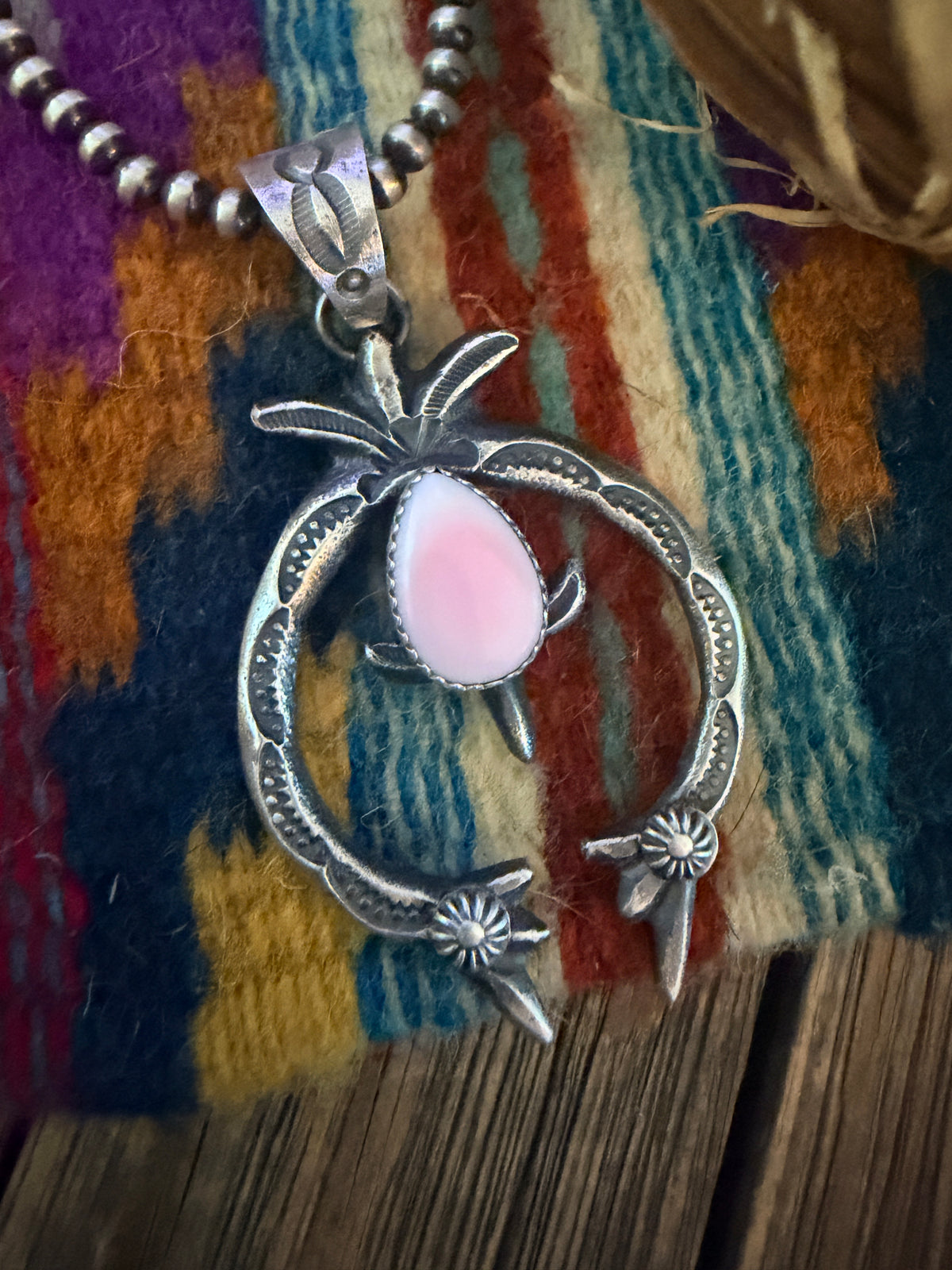 Handcrafted Sterling Silver & Queen Pink Conch Naja Pendant by Kevin Billah