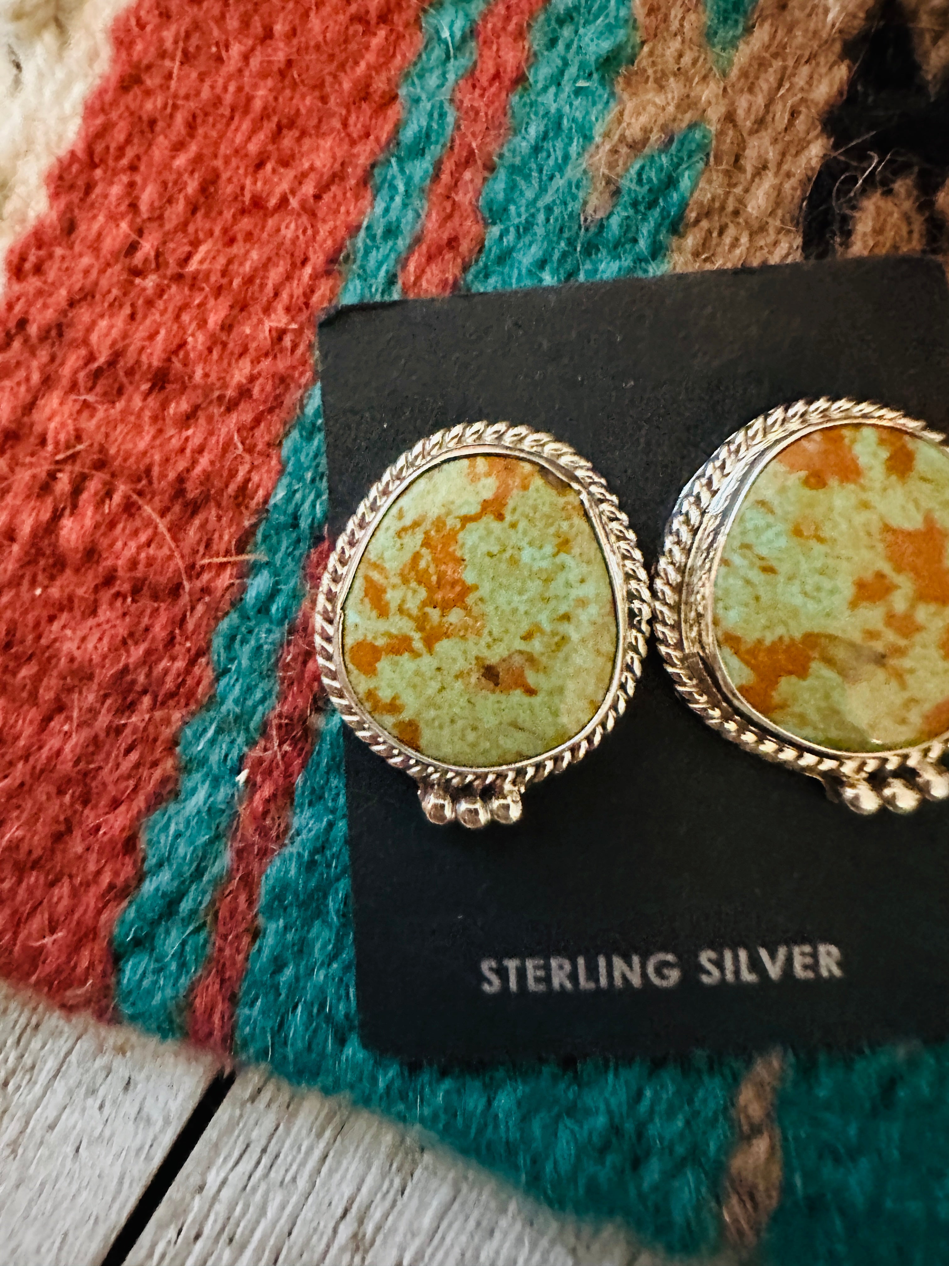 Navajo Turquoise & Sterling Silver Post Earrings